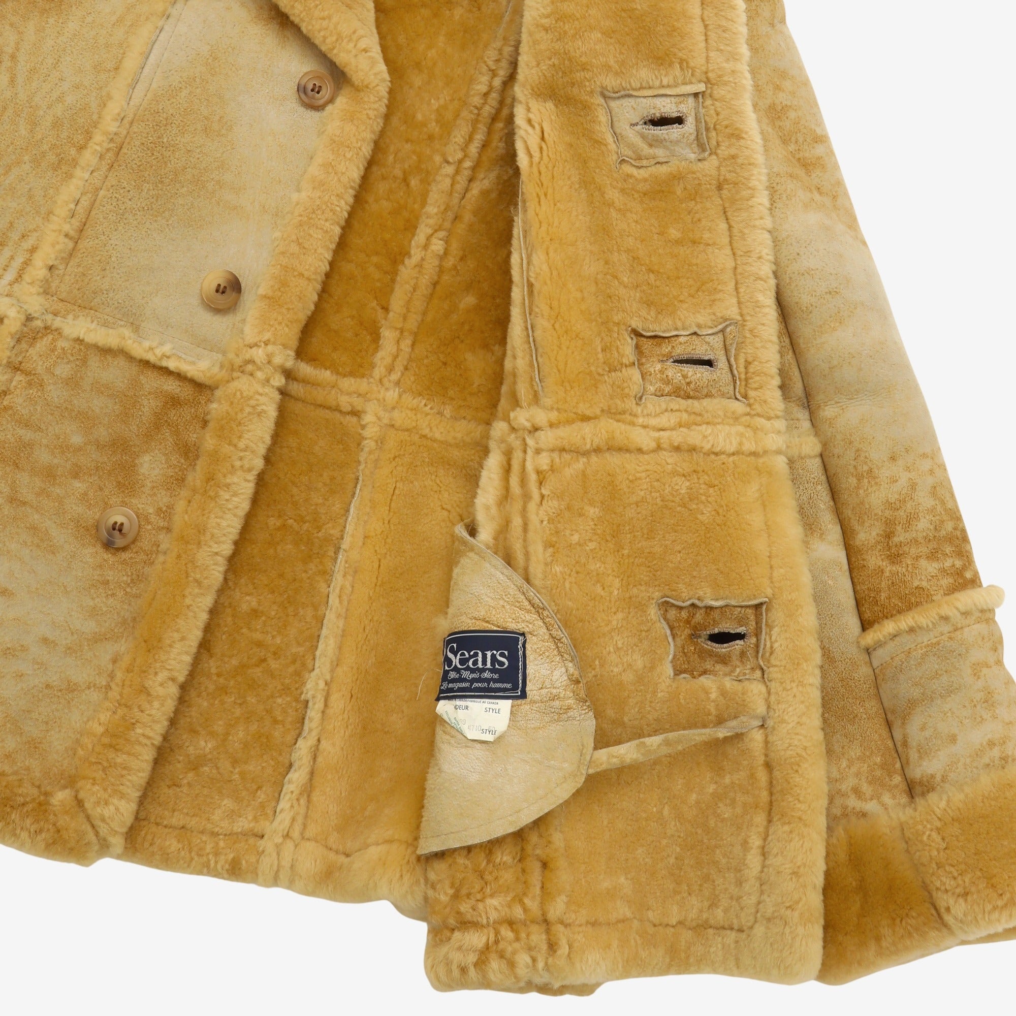 Vintage 1970s Sears Leather Shearling Jacket