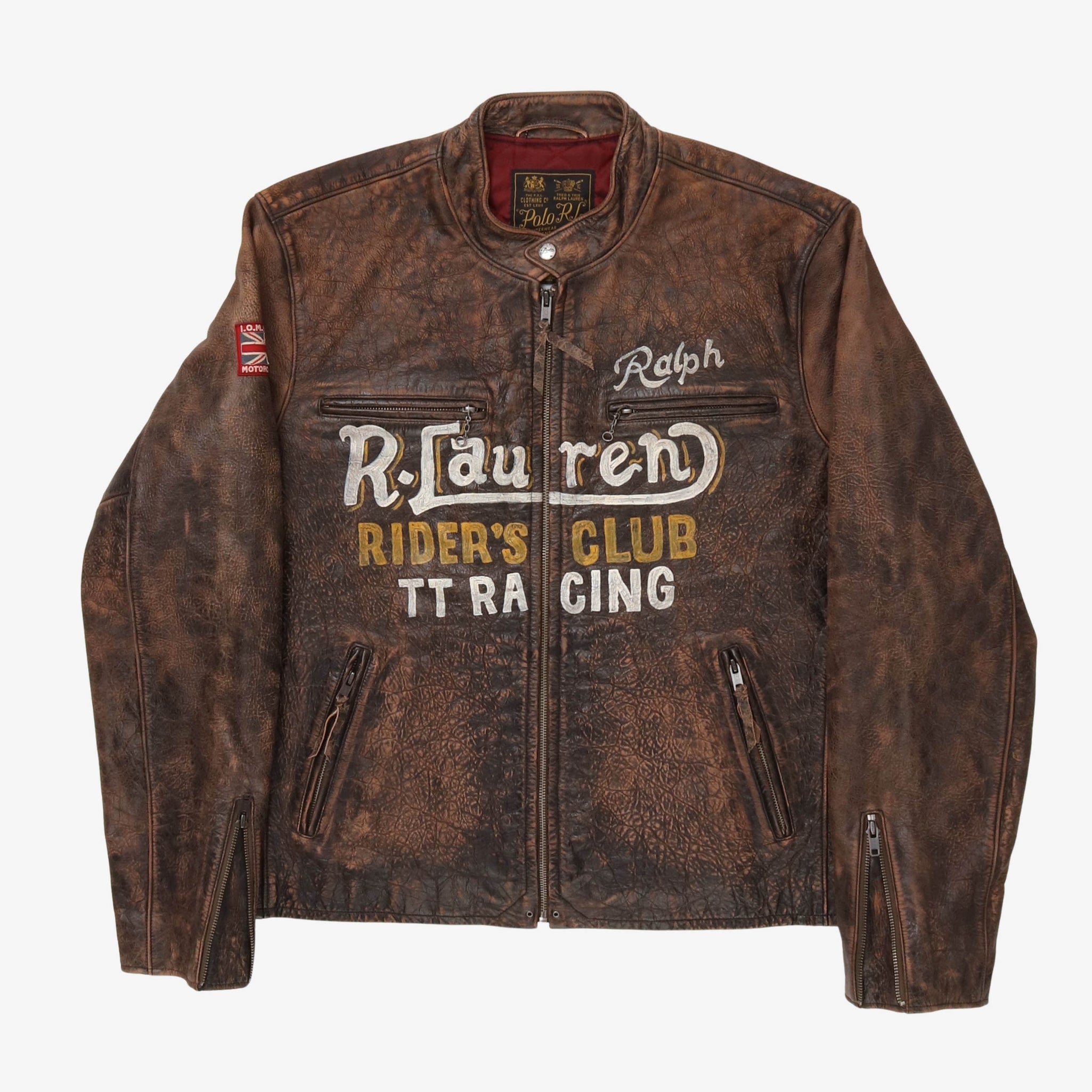 Hand Painted Leather Cafe Racer Jacket