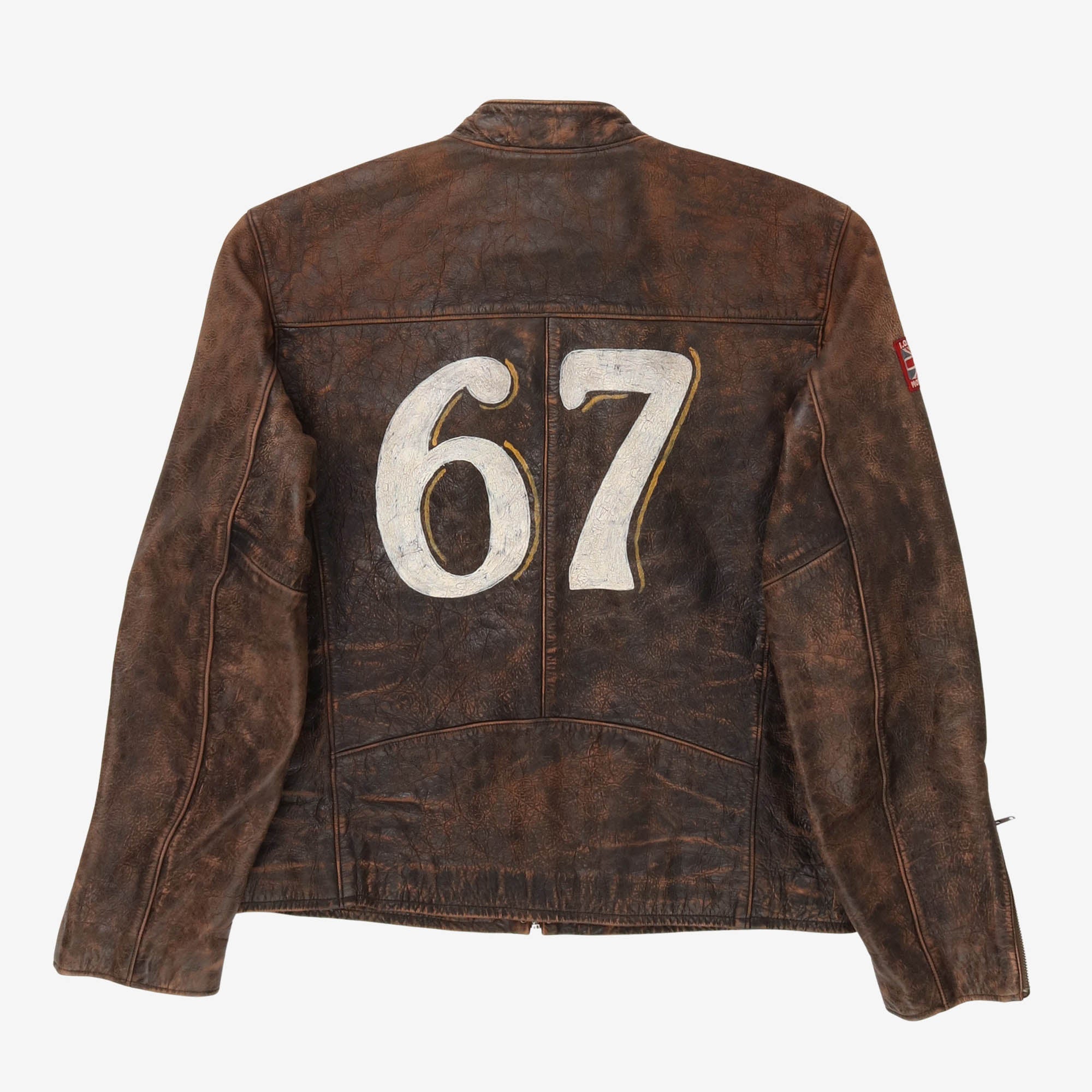 Hand Painted Leather Cafe Racer Jacket