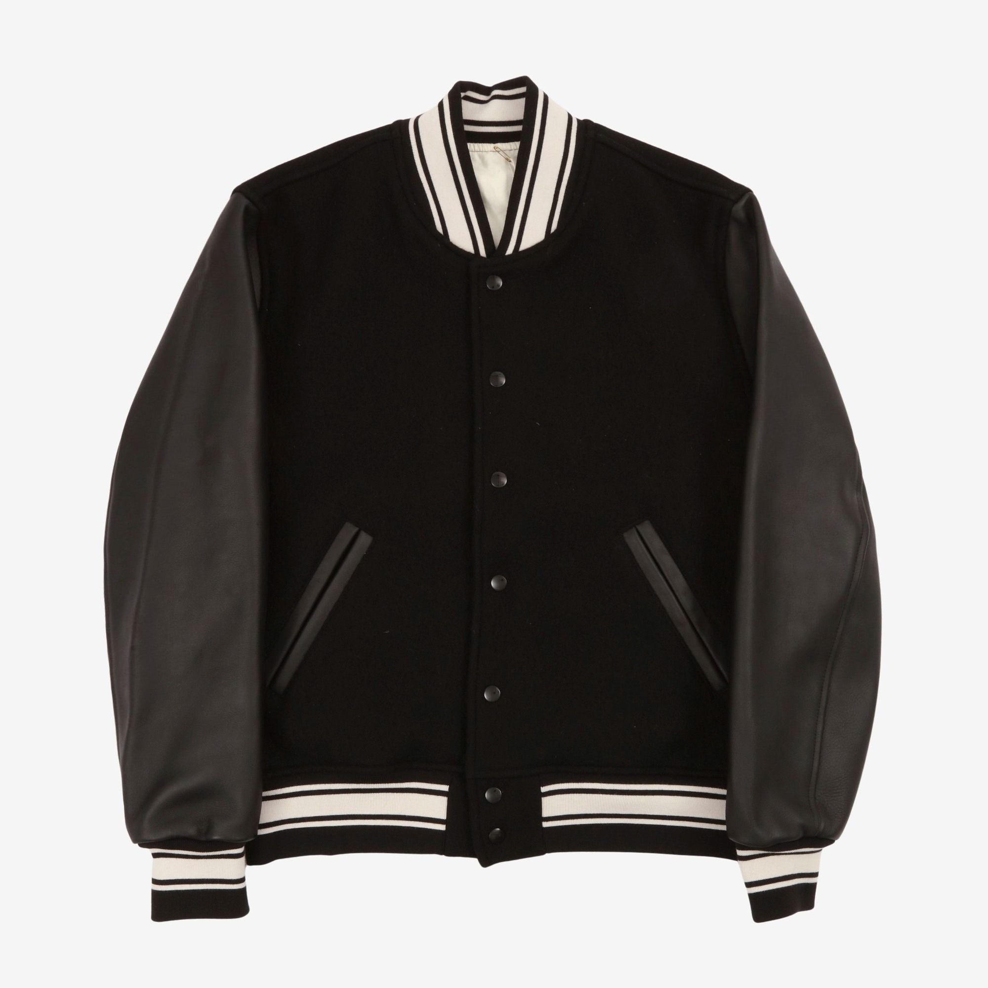 Oxford Wool Leather Bomber Jacket