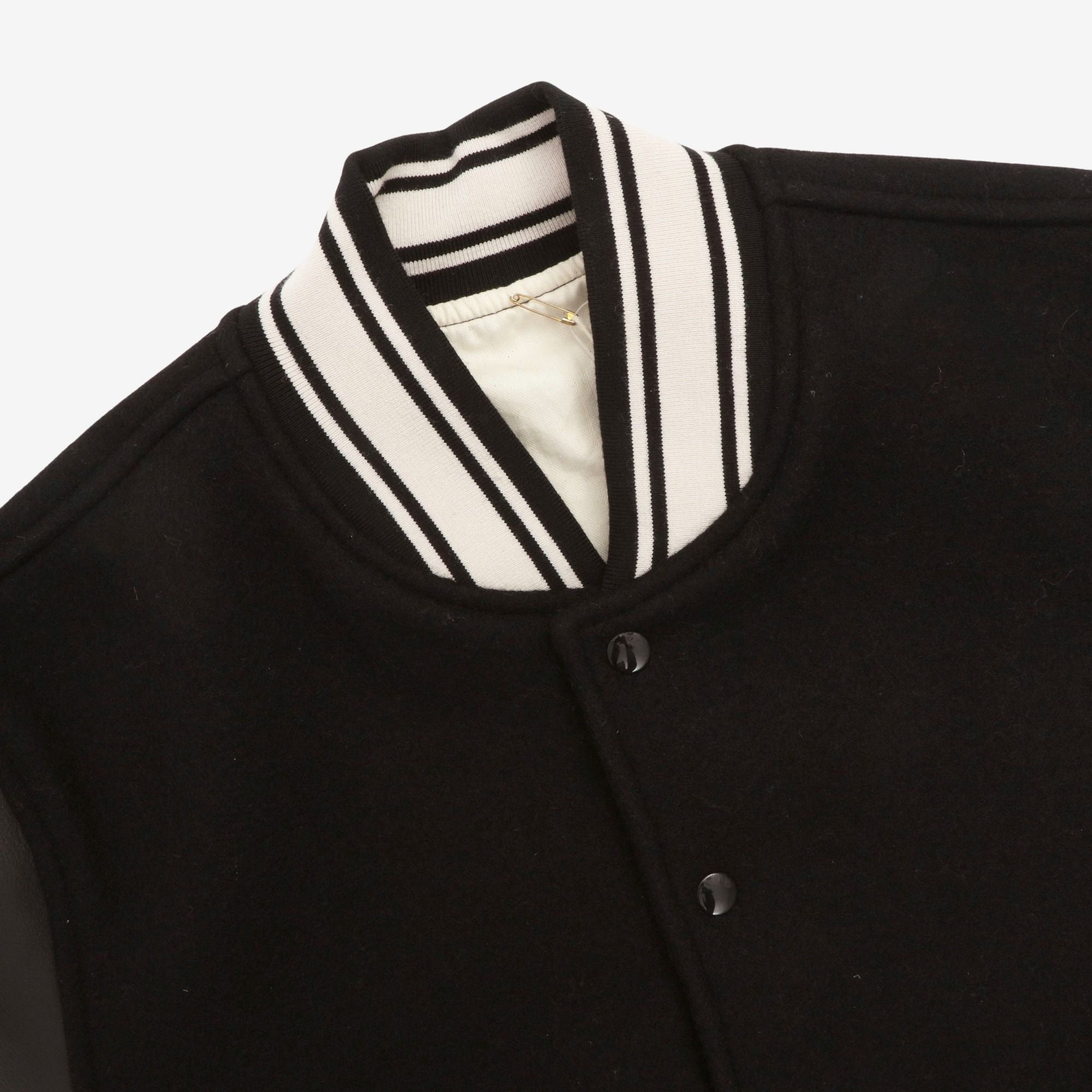 Oxford Wool Leather Bomber Jacket