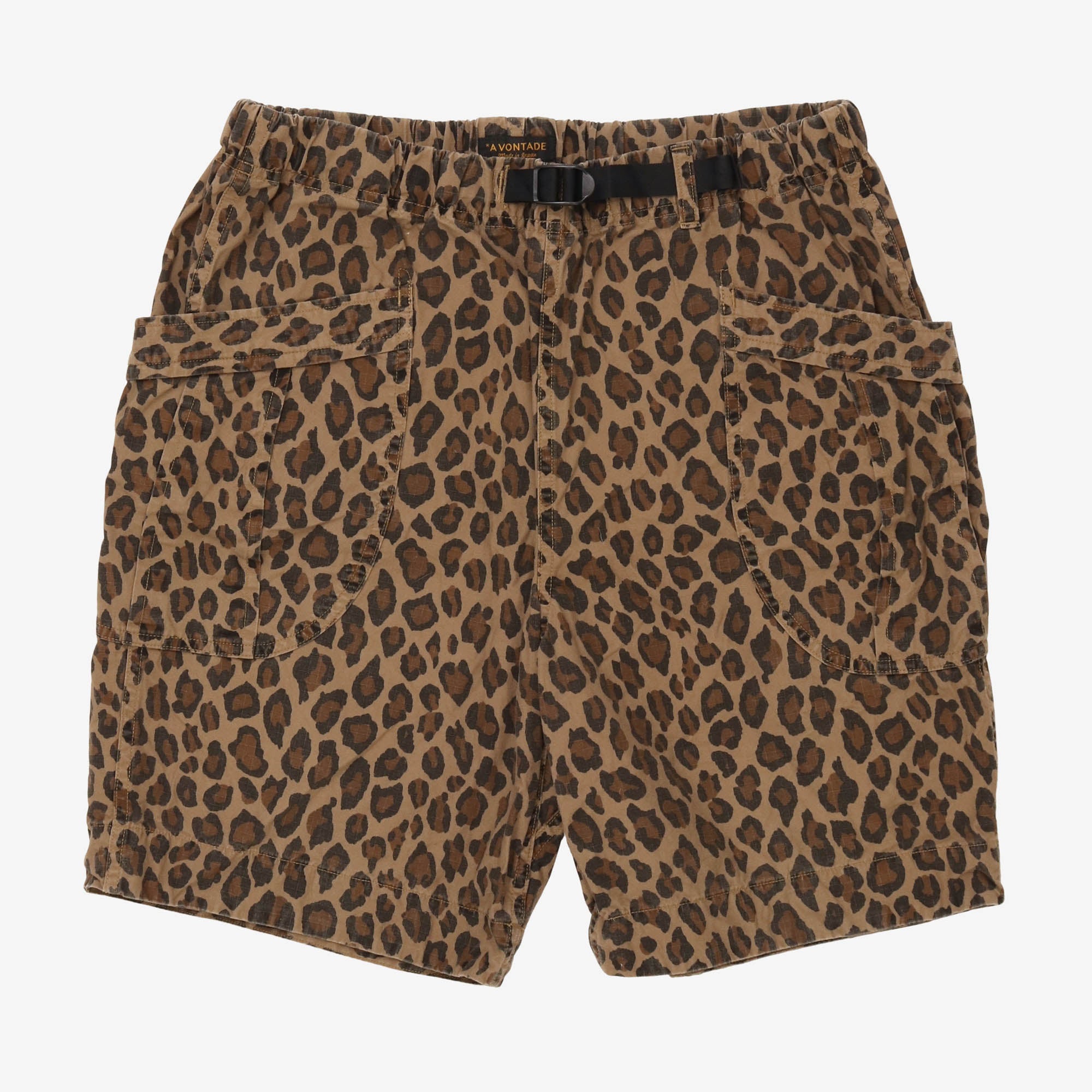 Leopard Print Fatigue Shorts