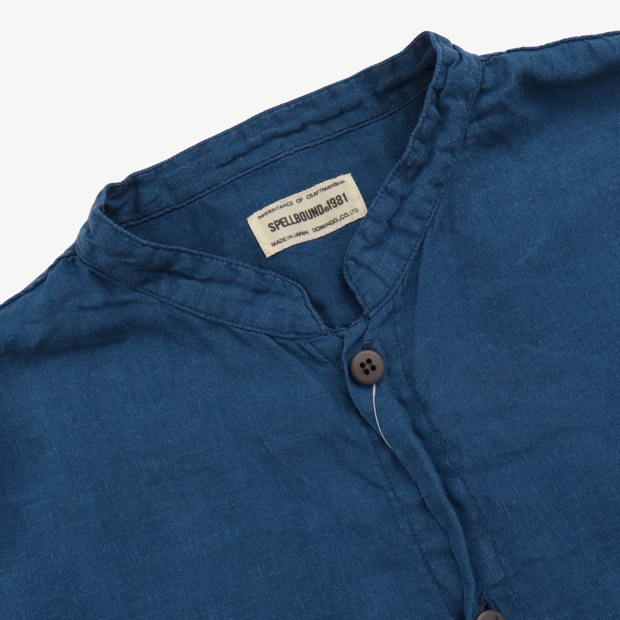 Stand Collar Linen Shirt
