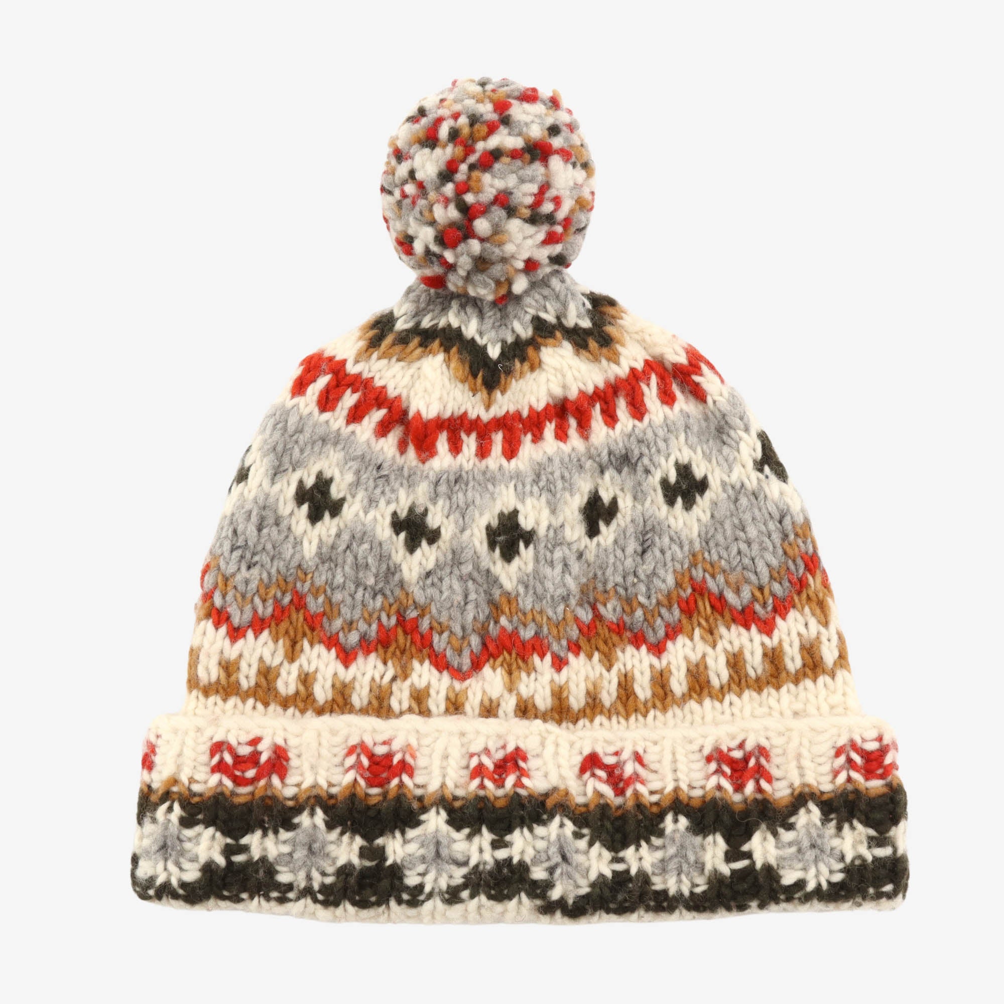 Double Cuff Fairisle Beanie