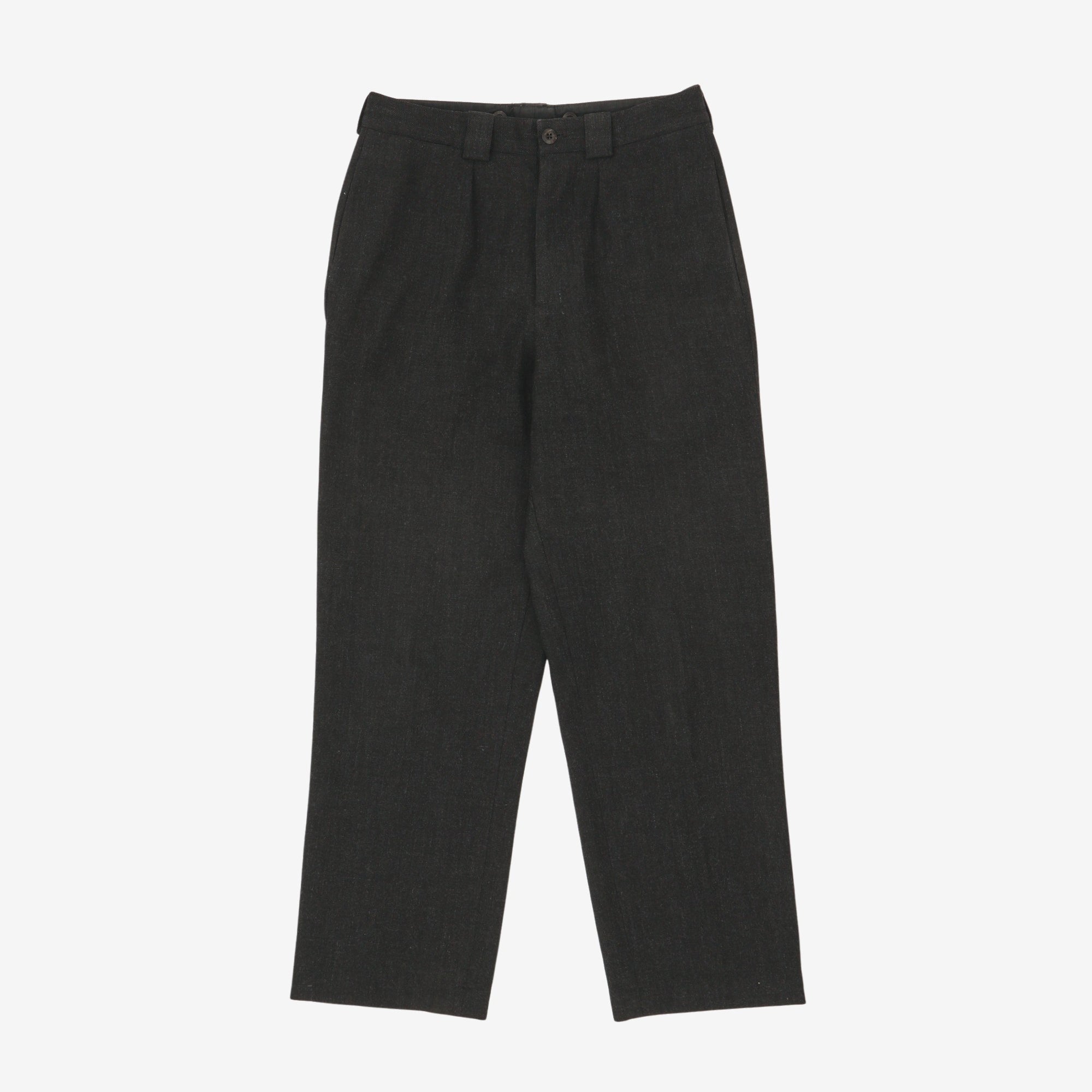 Cinch Back Pleated Wool Trousers (30W X 29L)