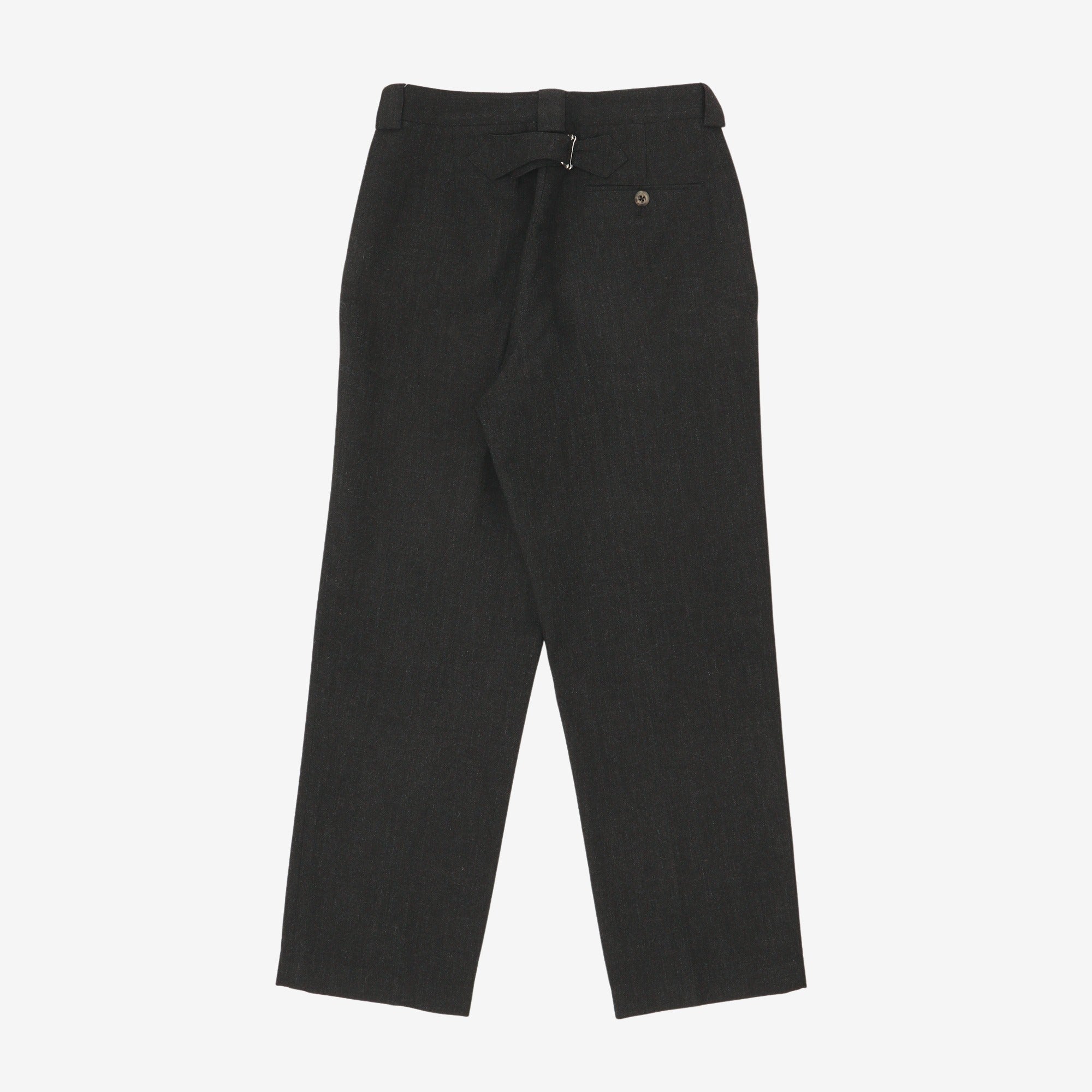 Cinch Back Pleated Wool Trousers (30W X 29L)