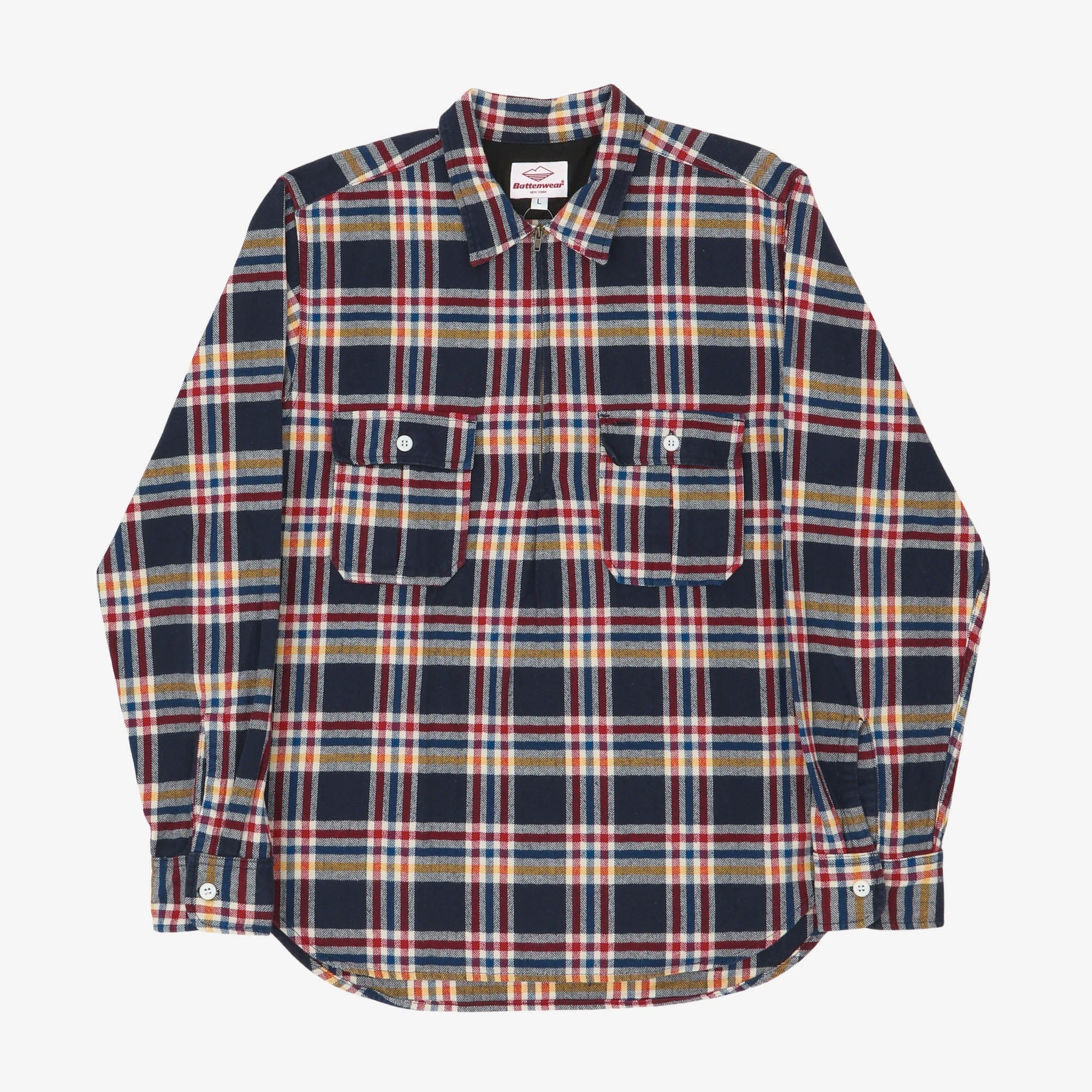 Garage Check Flannel Half Zip Shirt