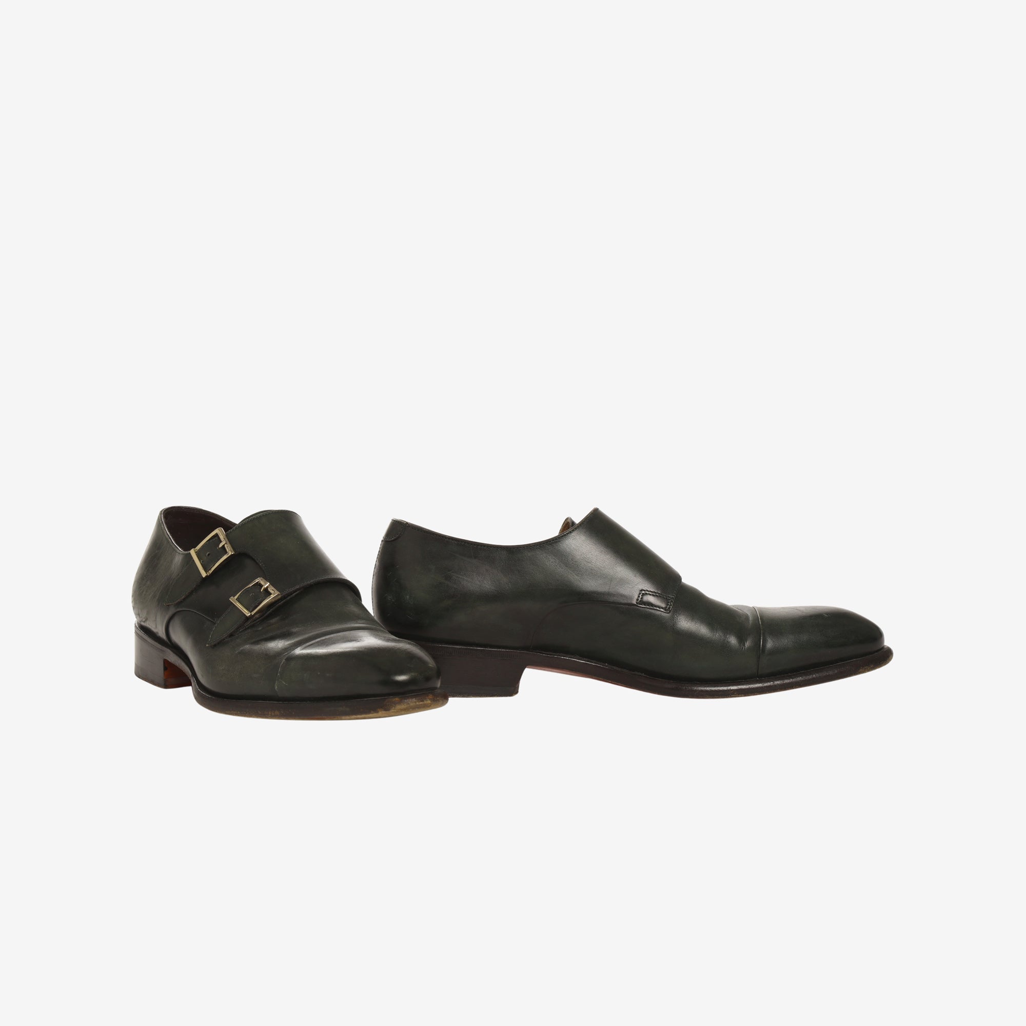 Leather Monk Strap Shoes
