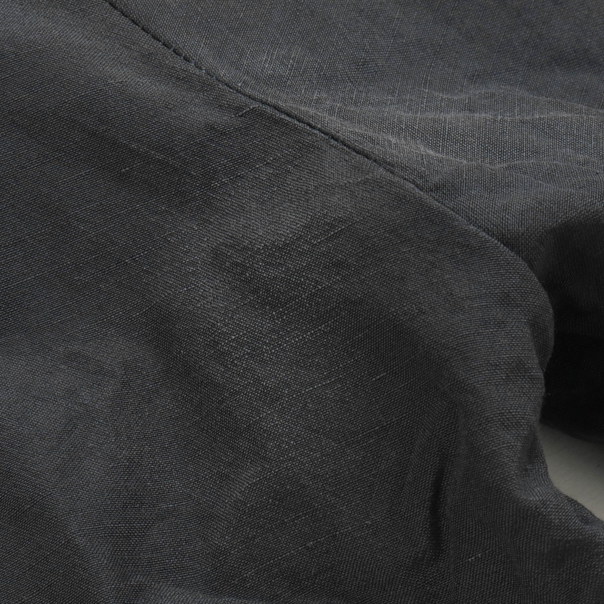 Silk Linen Flat Front Trousers