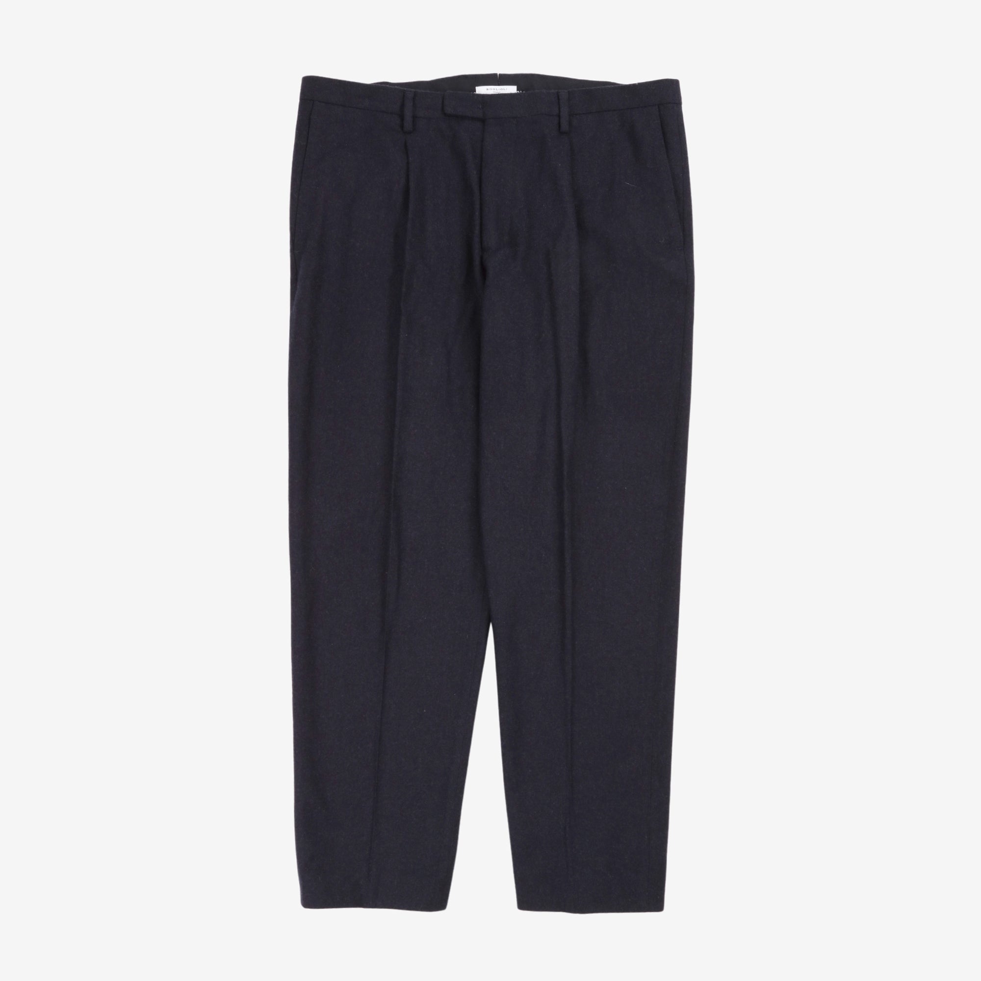 Virgin Wool Pleated Trousers (36W X 28.5L)
