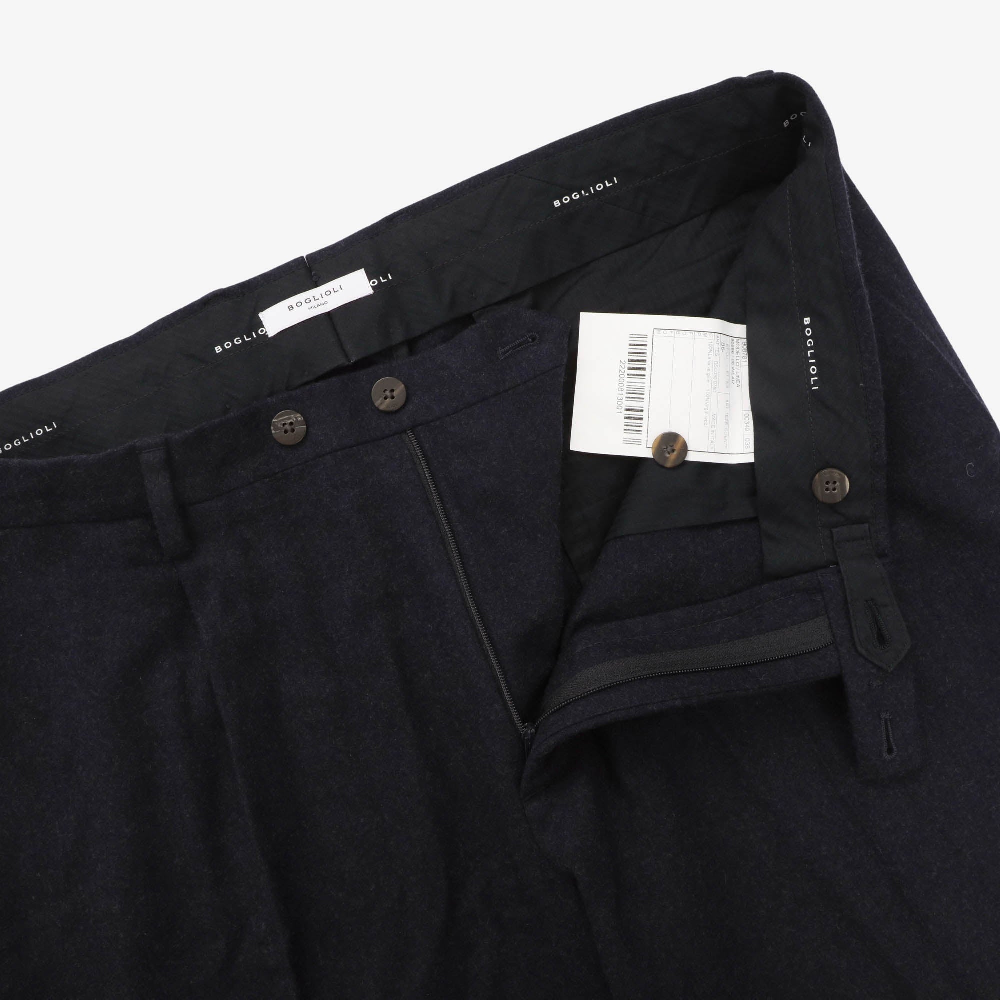 Virgin Wool Pleated Trousers (36W X 28.5L)