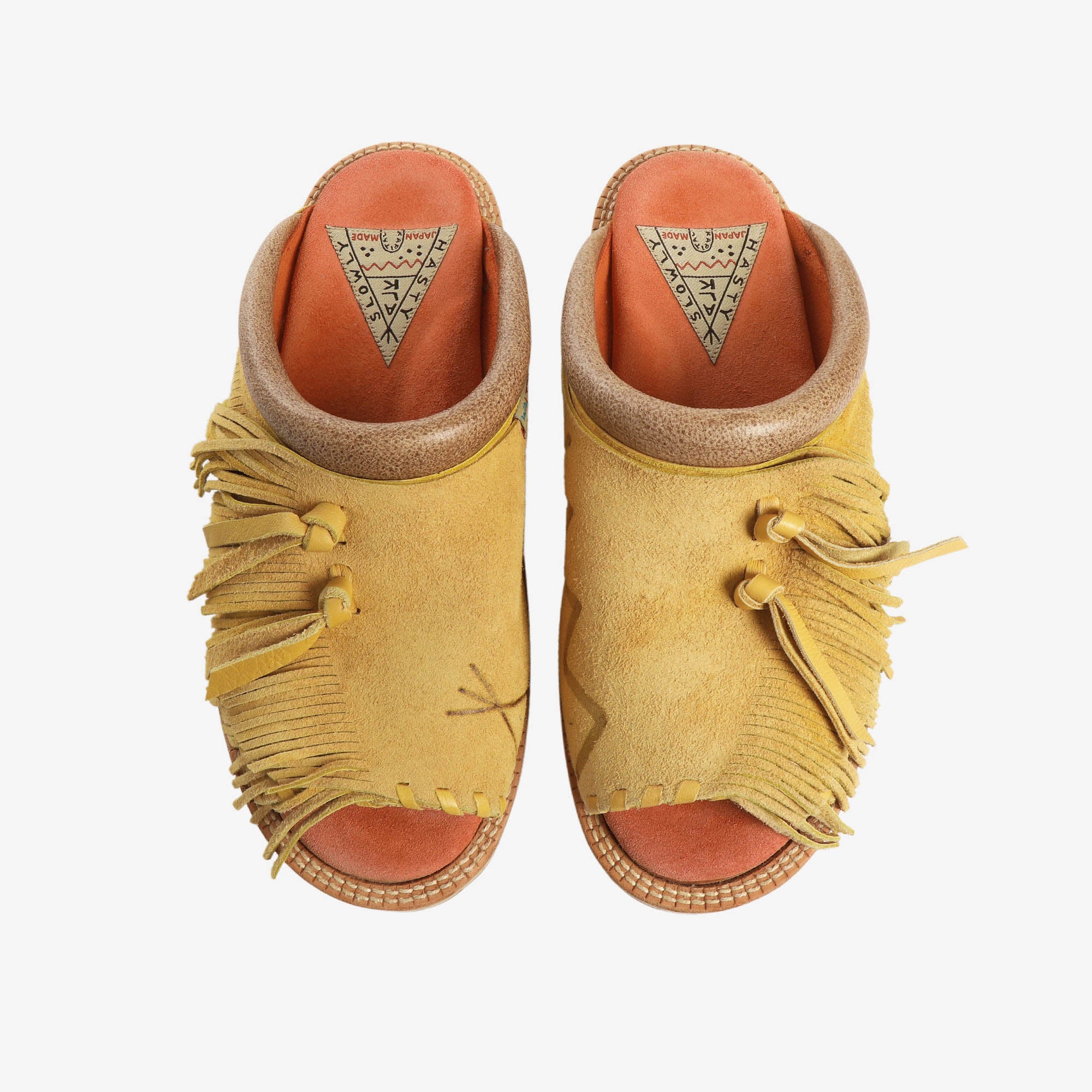 Fringed Leather Trimmed Suede Sandals