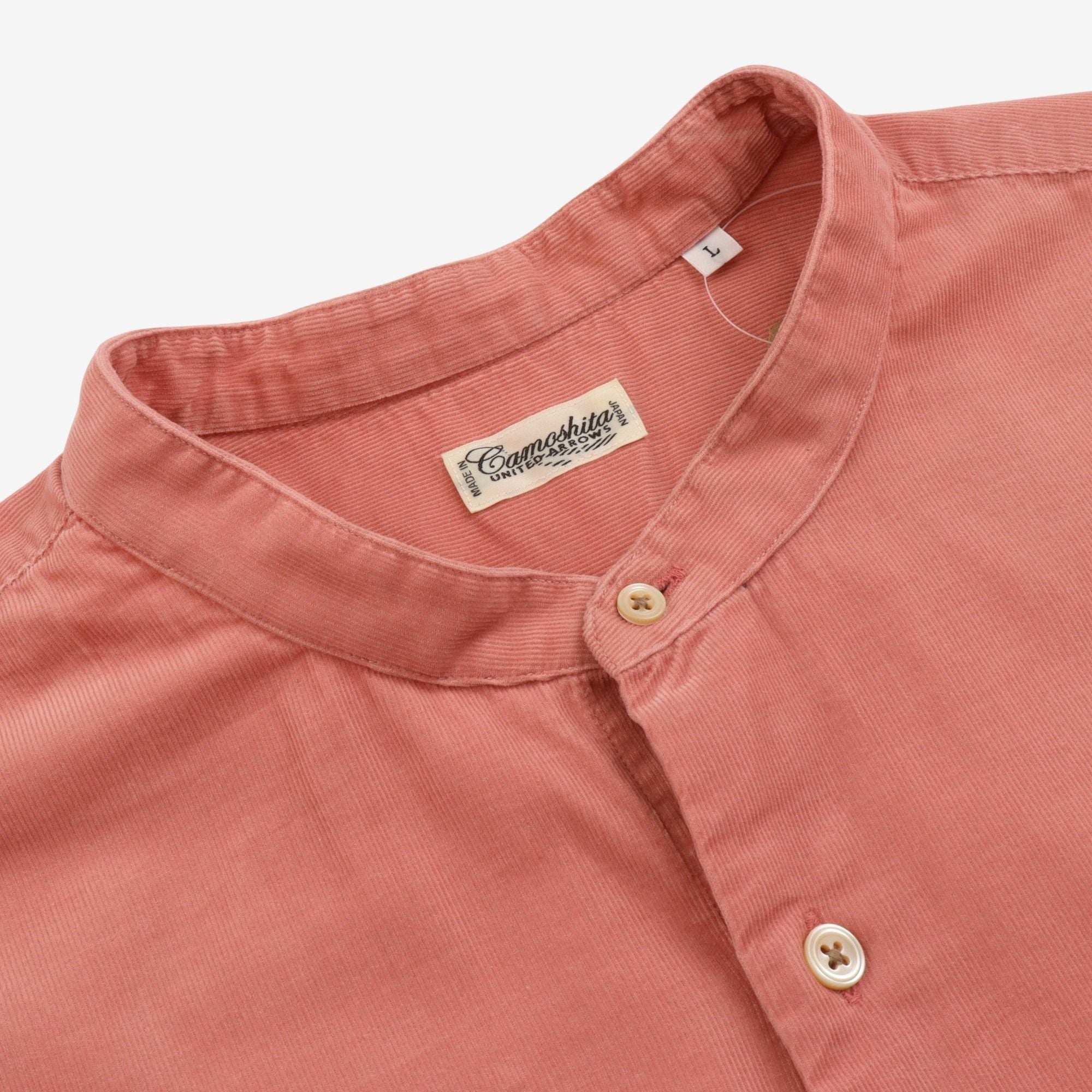 Needlecord Collarless Shirt