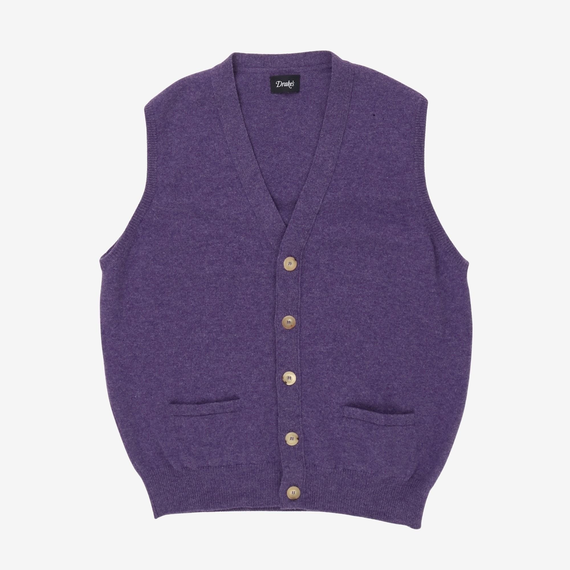Lambswool Sleeveless Cardigan