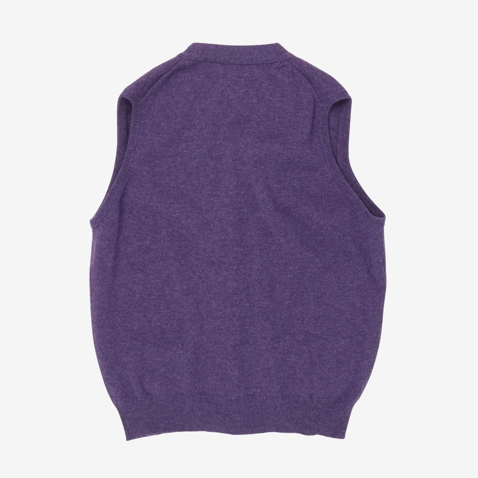 Lambswool Sleeveless Cardigan