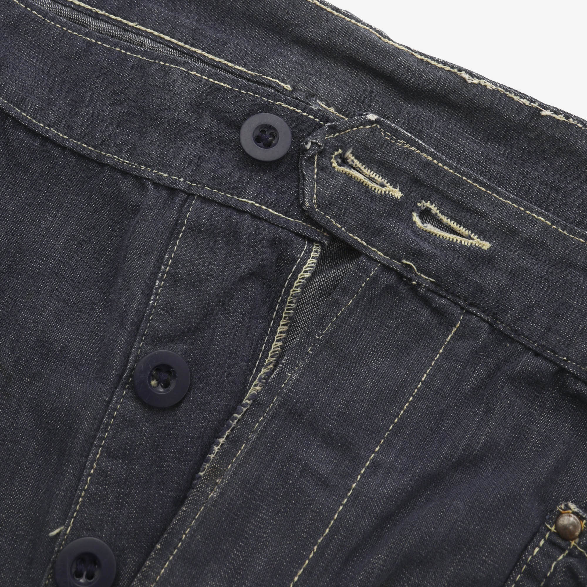 French Patchwork Denim Work Pants