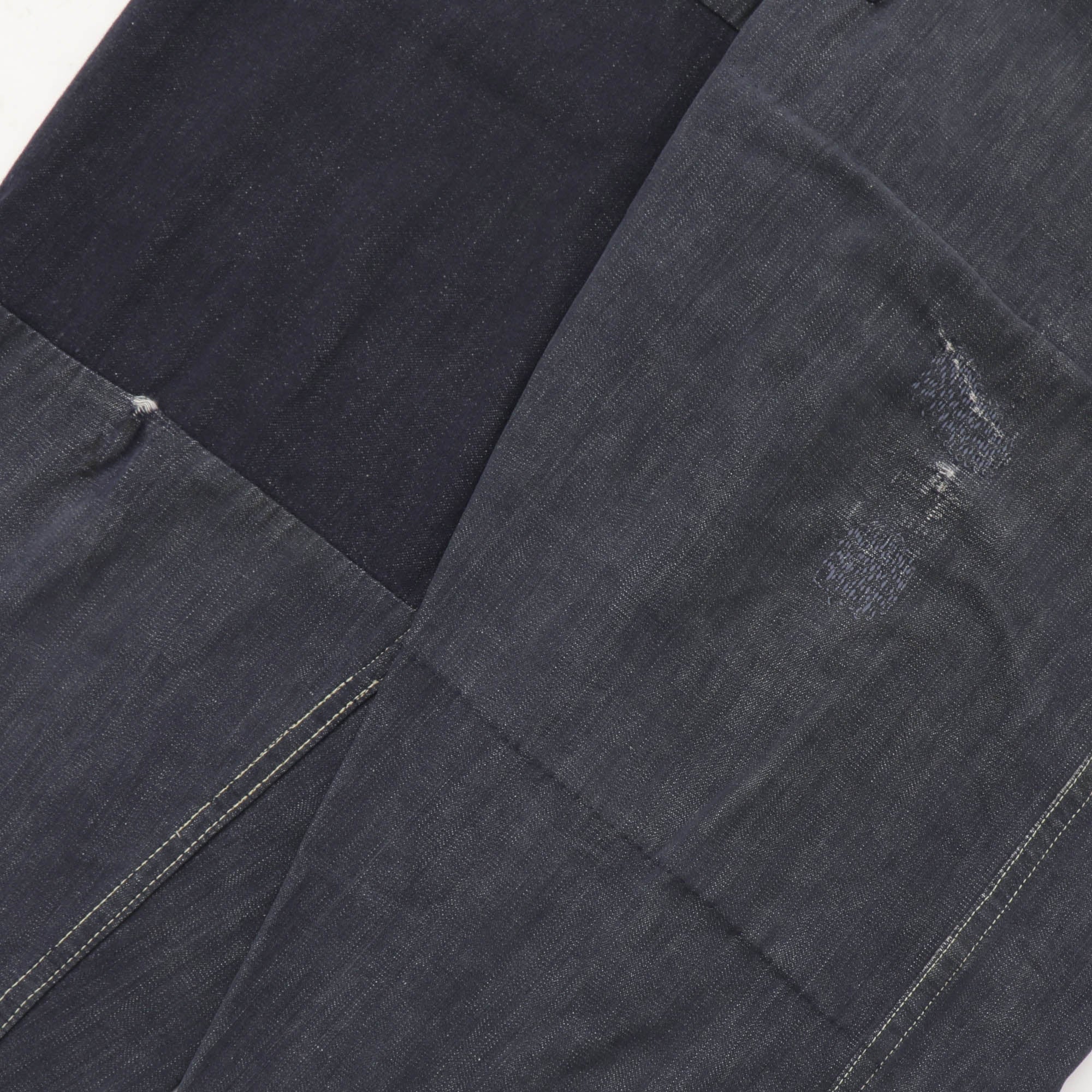 French Patchwork Denim Work Pants