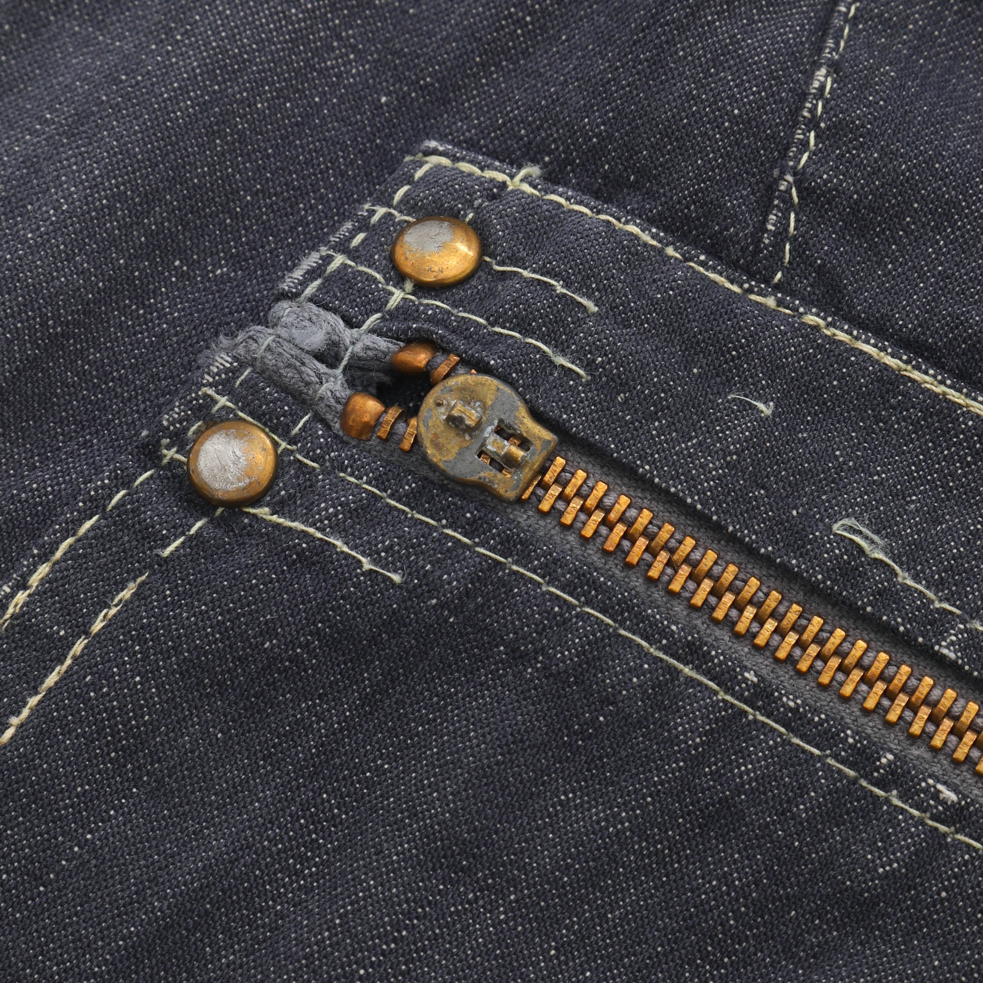 French Patchwork Denim Work Pants