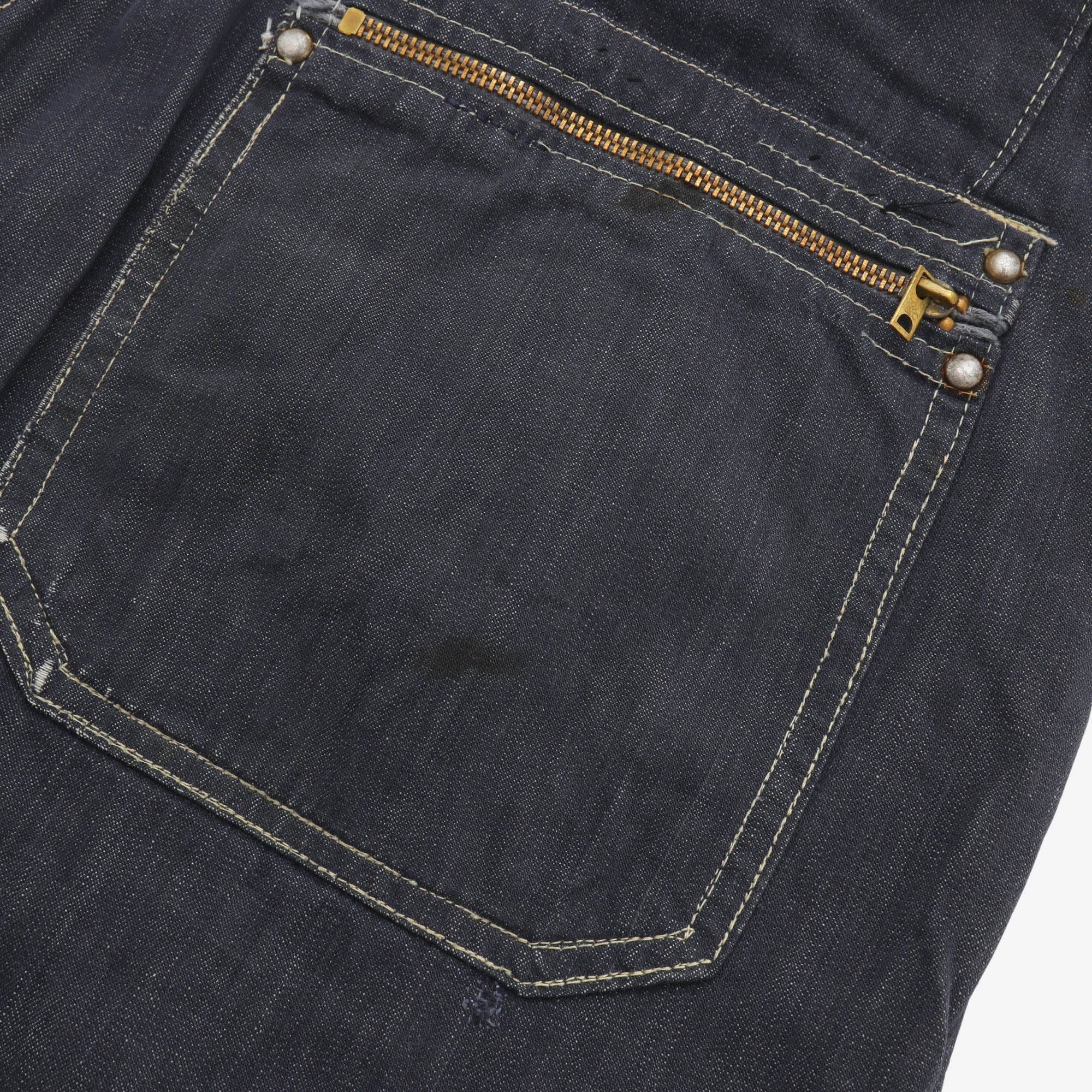 French Patchwork Denim Work Pants