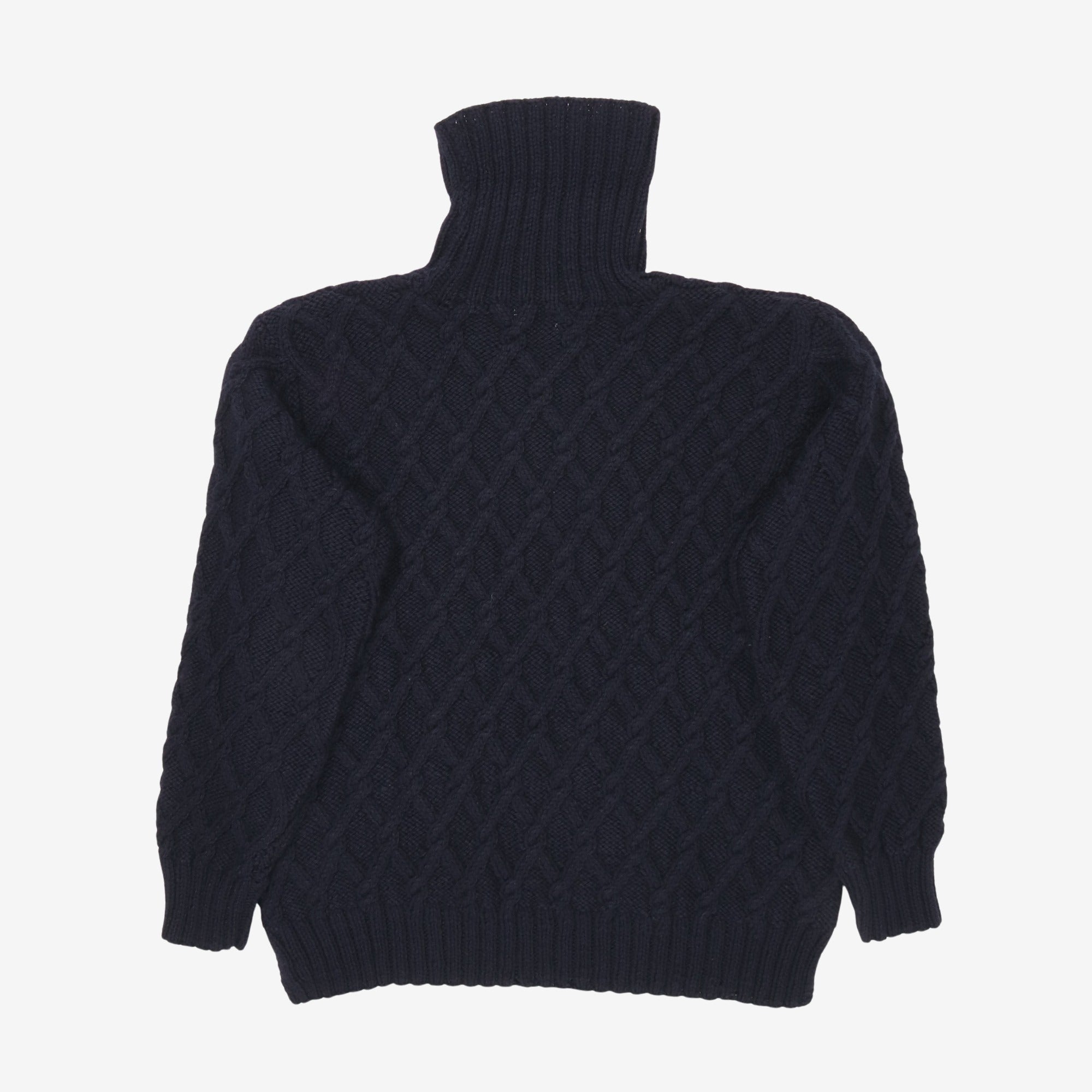 Hand Knit Mariner Roll Neck