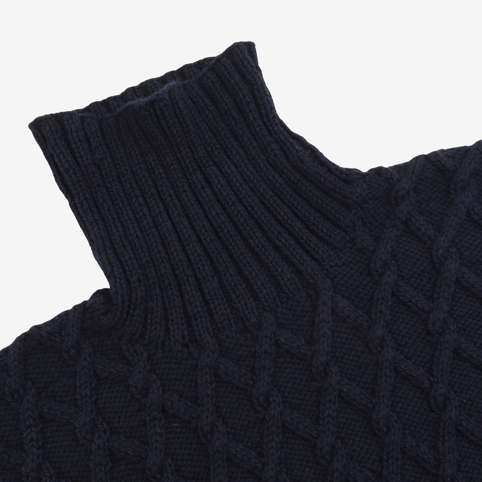 Hand Knit Mariner Roll Neck