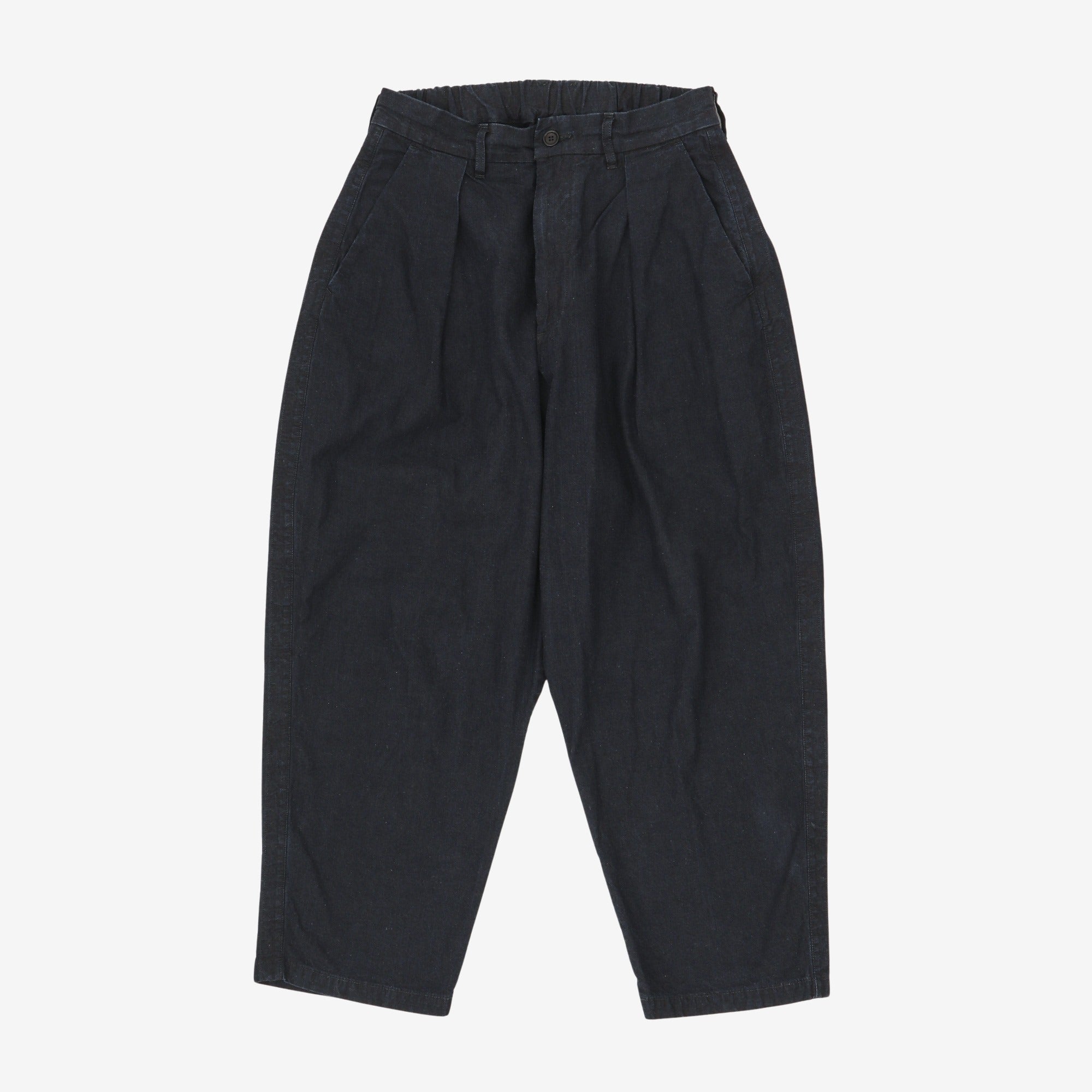 Pleated Canvas Balloon Pants