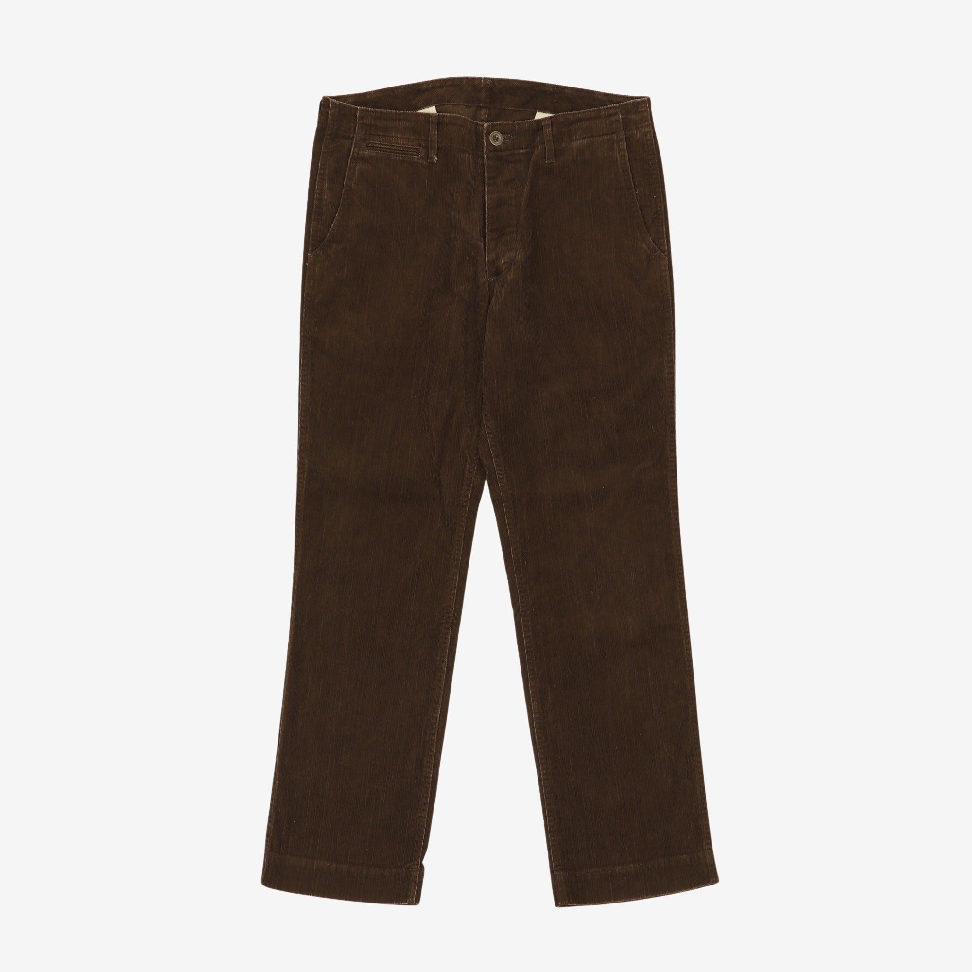 Cinch-back Needlecord Trousers