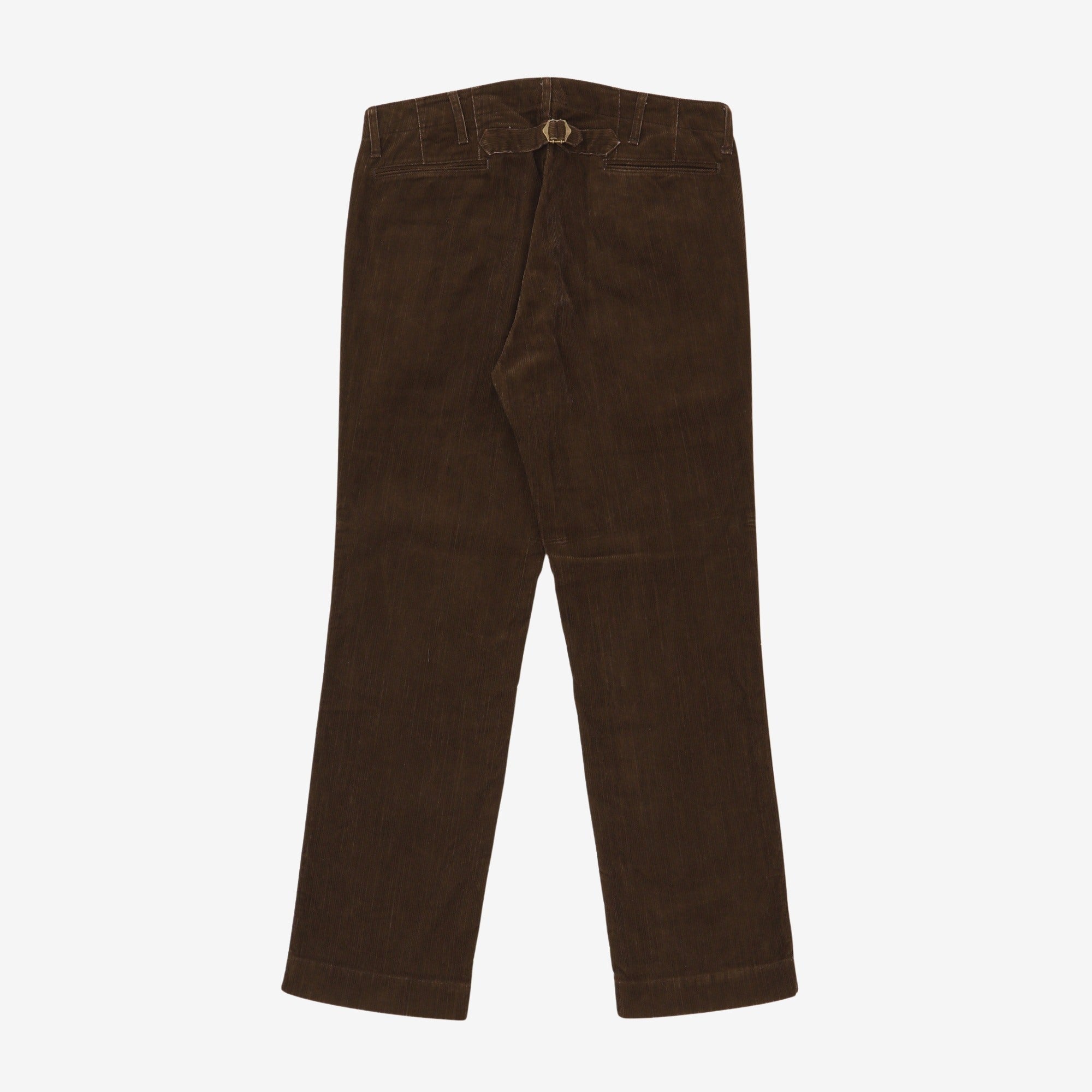 Cinch-back Needlecord Trousers