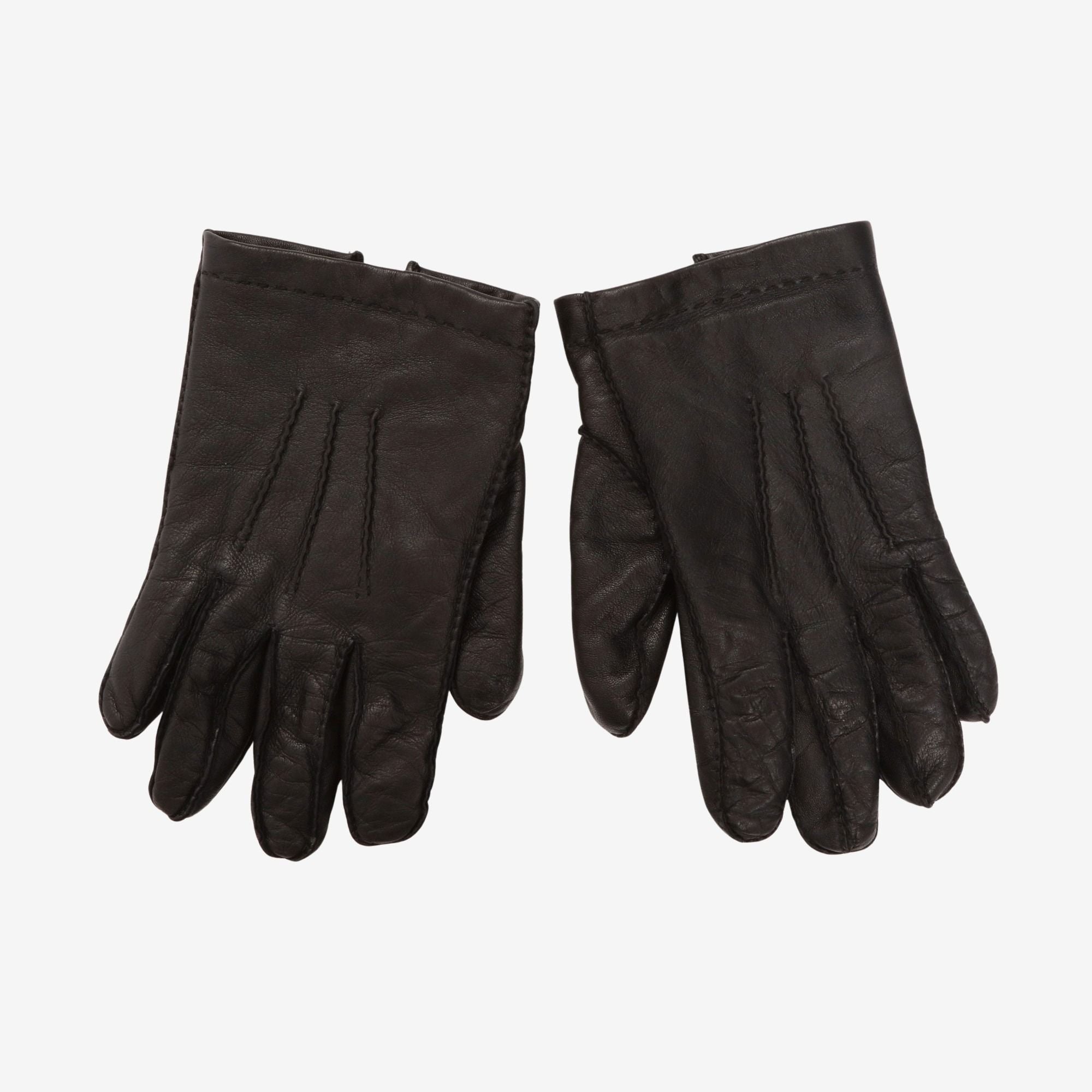 Three Point Cashmere Lined Leather Gloves