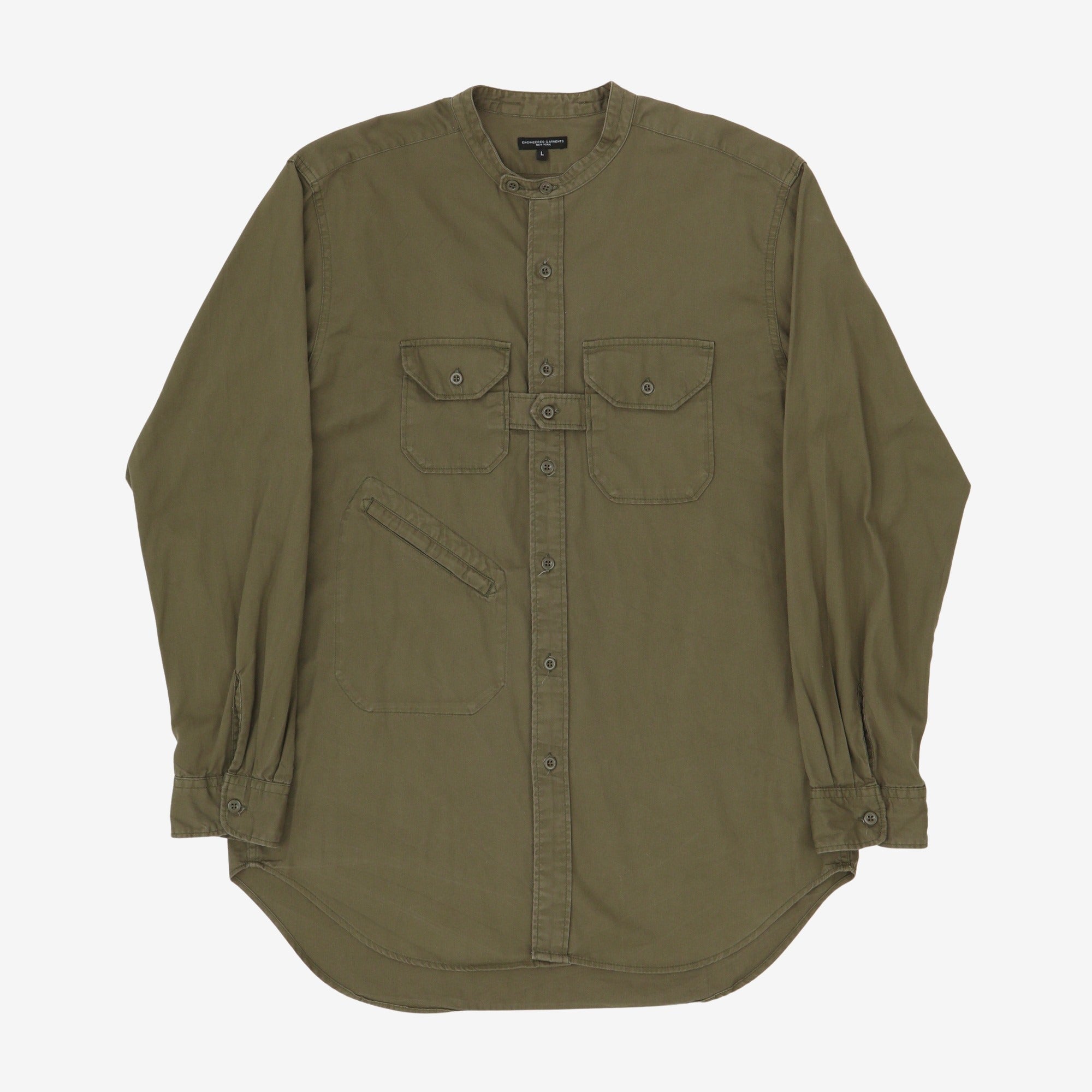 Band Collar Utility Shirt
