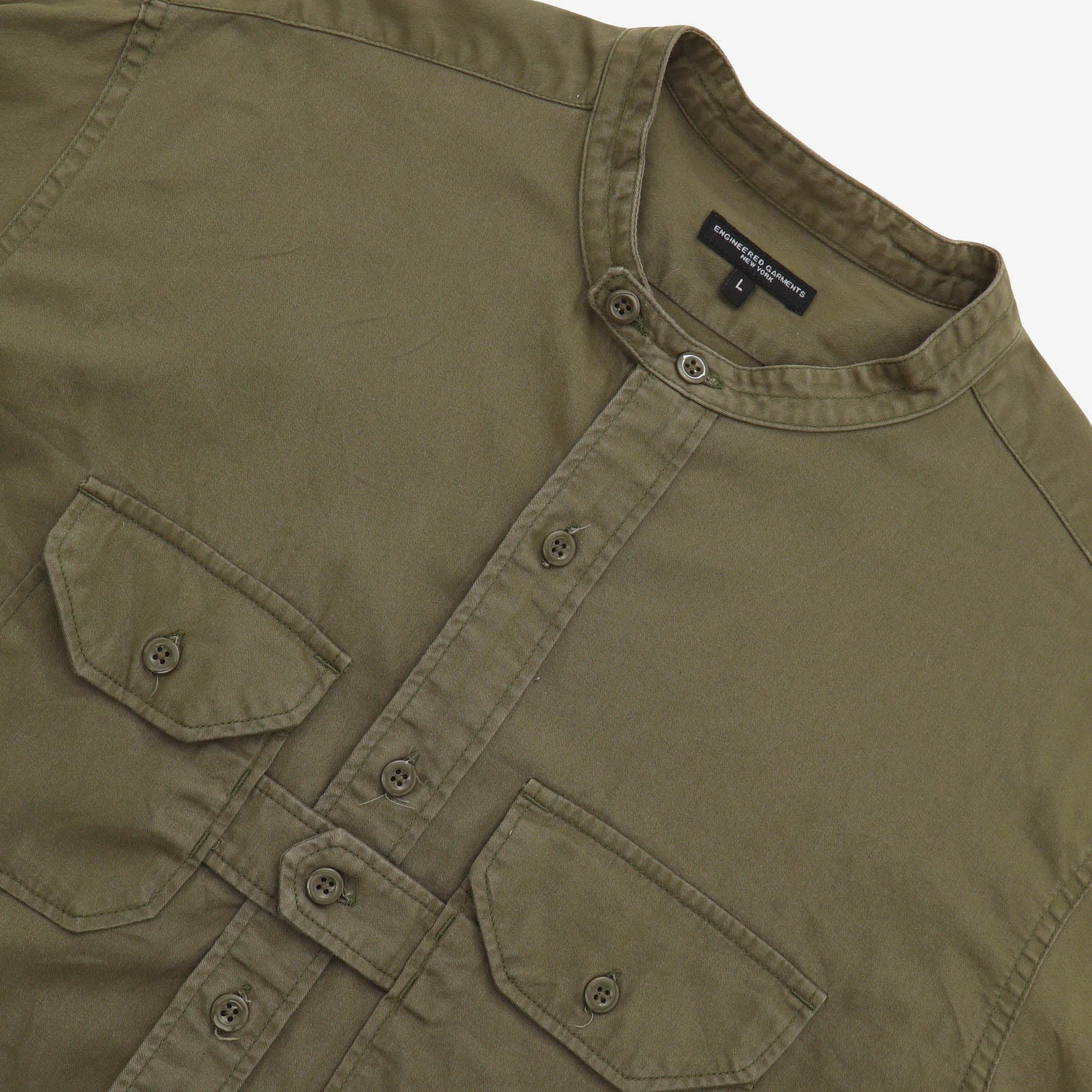 Band Collar Utility Shirt
