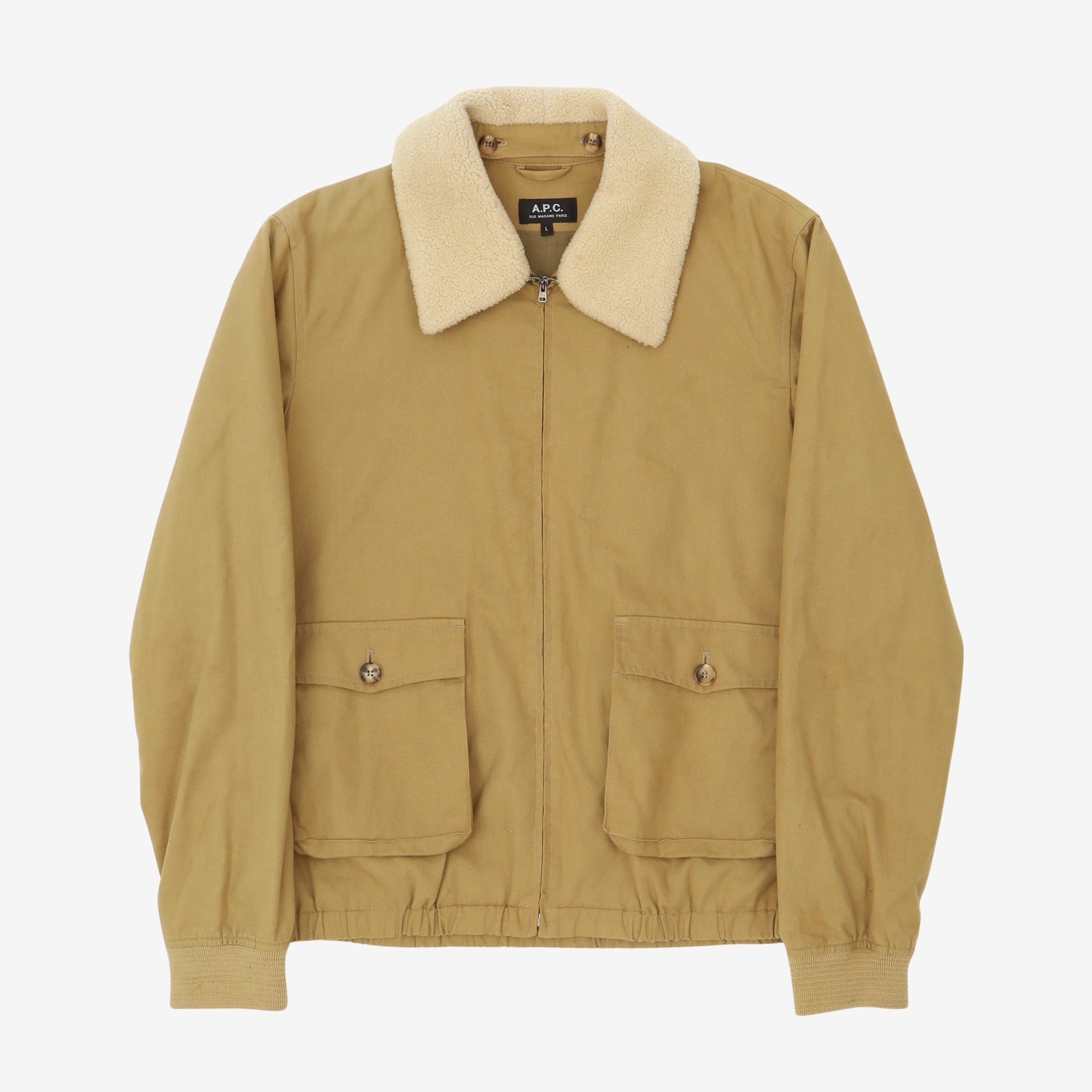 Shearling Collar Bomber Jacket