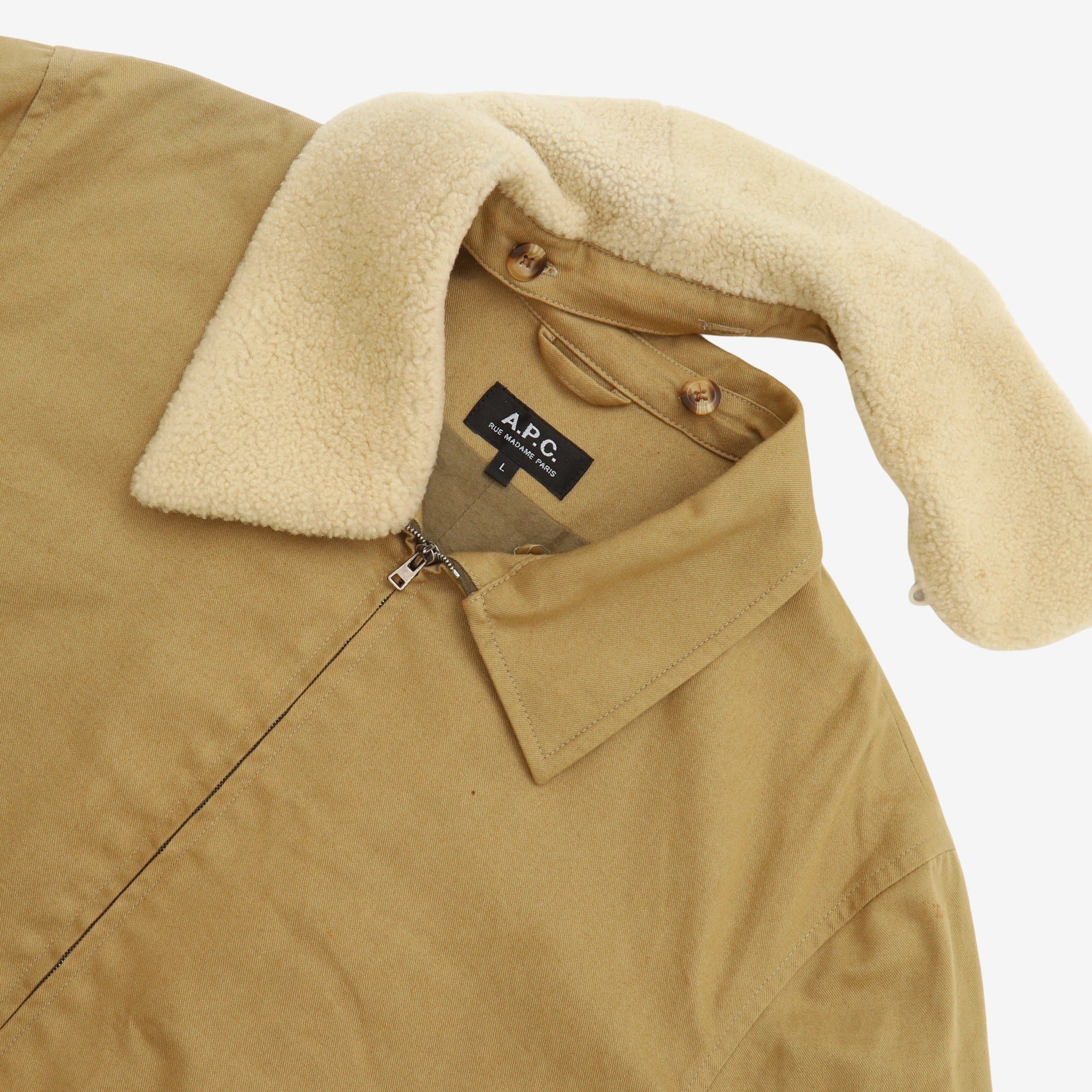 Shearling Collar Bomber Jacket