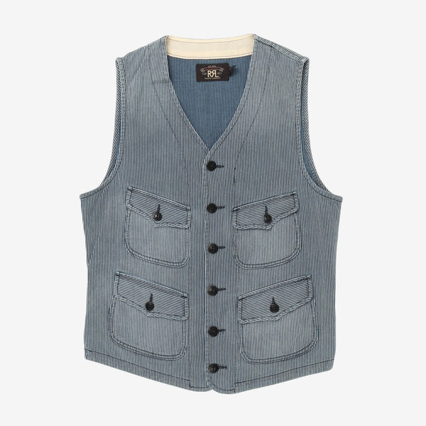 トップス RRL STRIPED EMBROIDERED WESTERN VEST RRL STRIPED EMBROIDERED WESTERN VEST