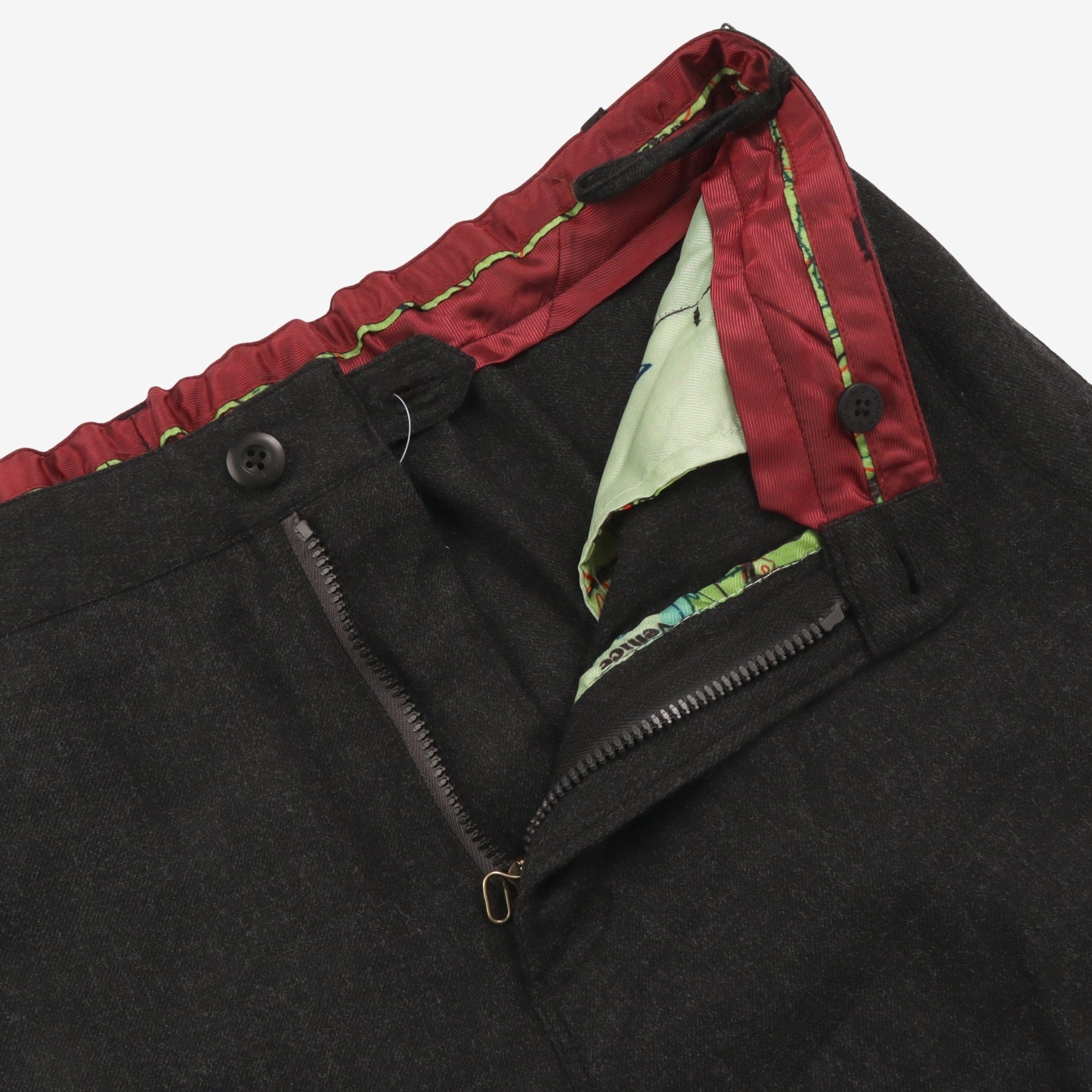 Knitted Cuff Wool Trouser