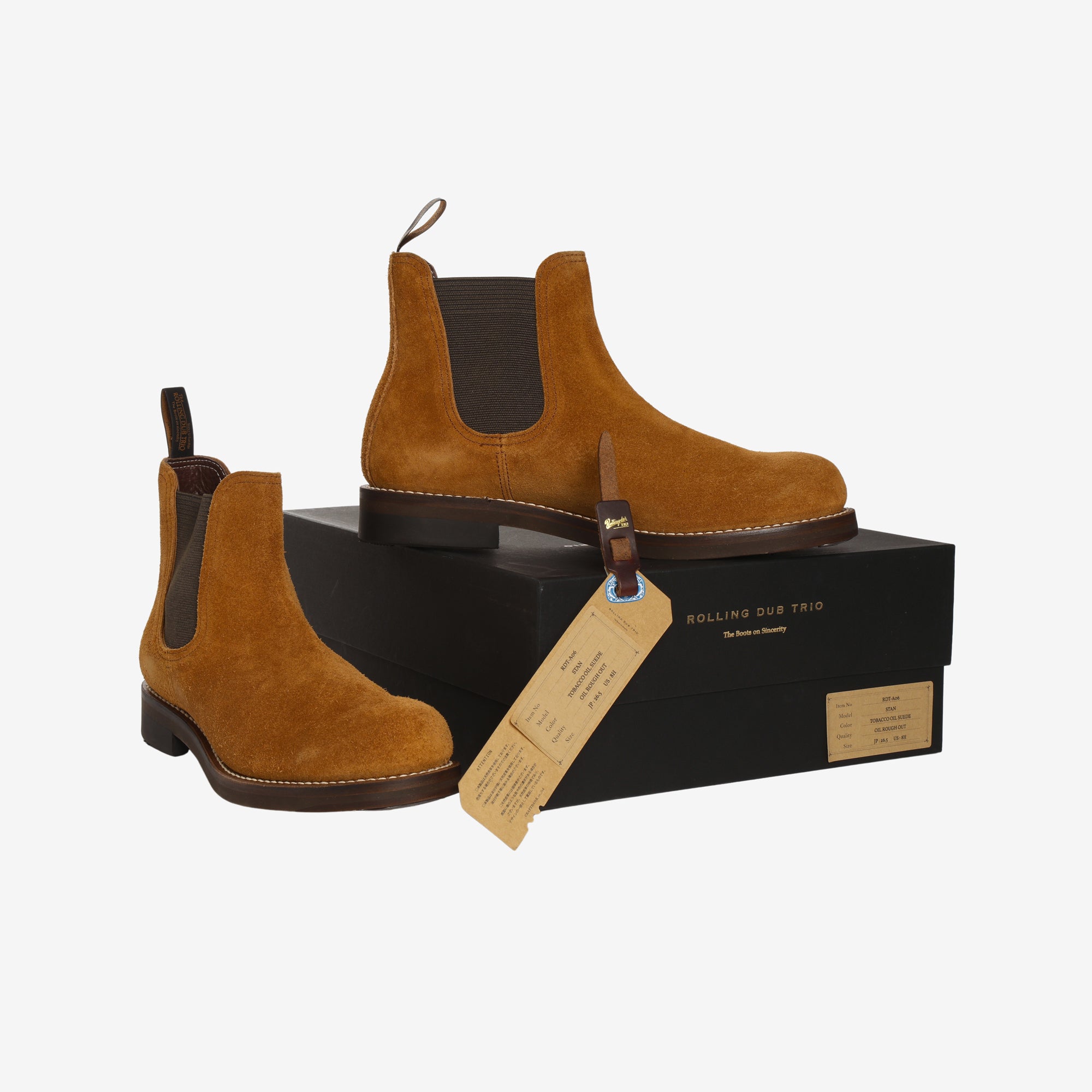 Tobacco Oil Suede Stan Chelsea Boots (Fits UK 8.5)