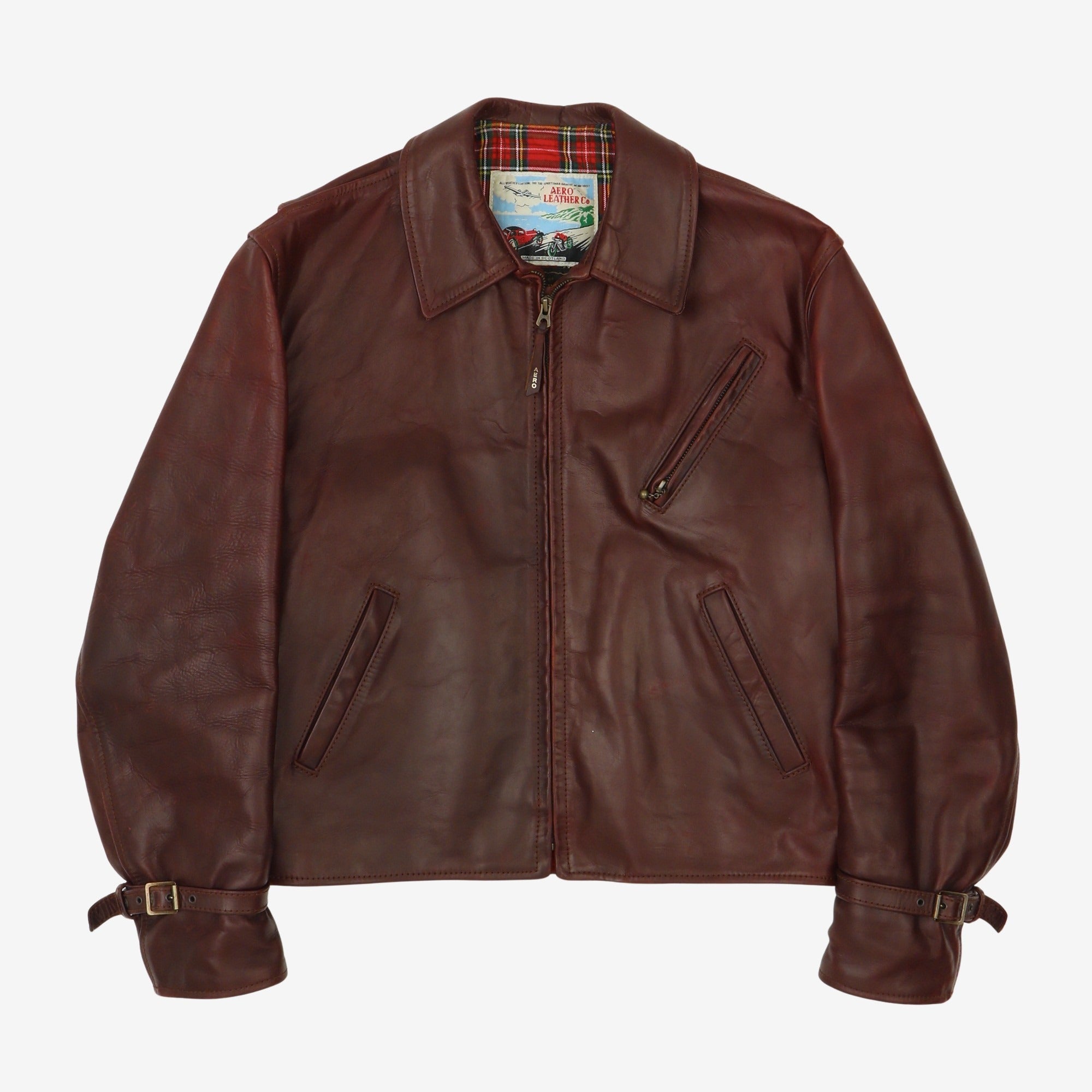 Leather Half Belt Jacket