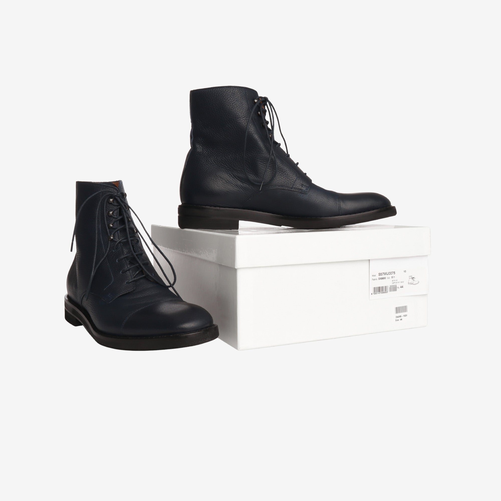 Grained Leather Ankle Boot