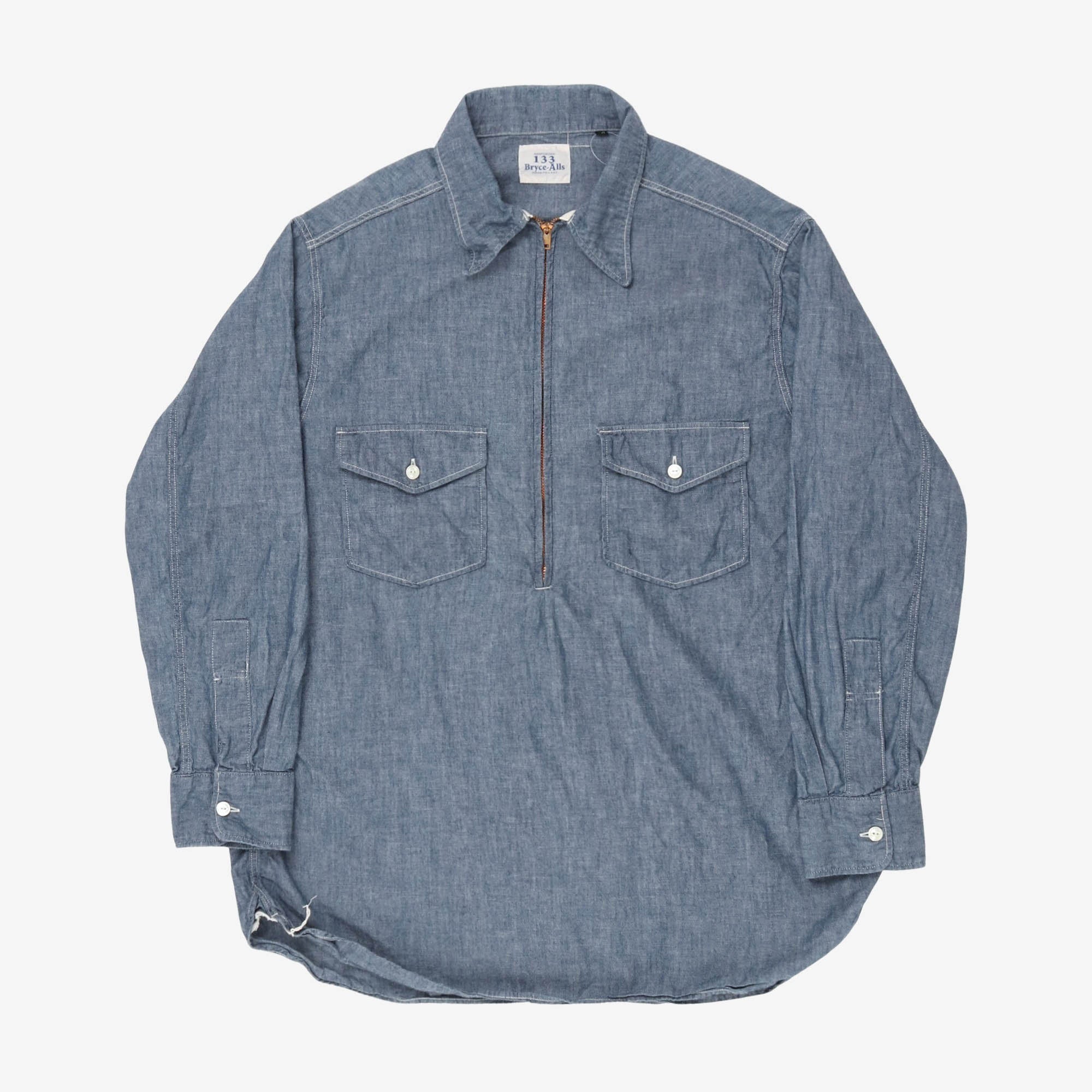 Half Zip Chambray Shirt