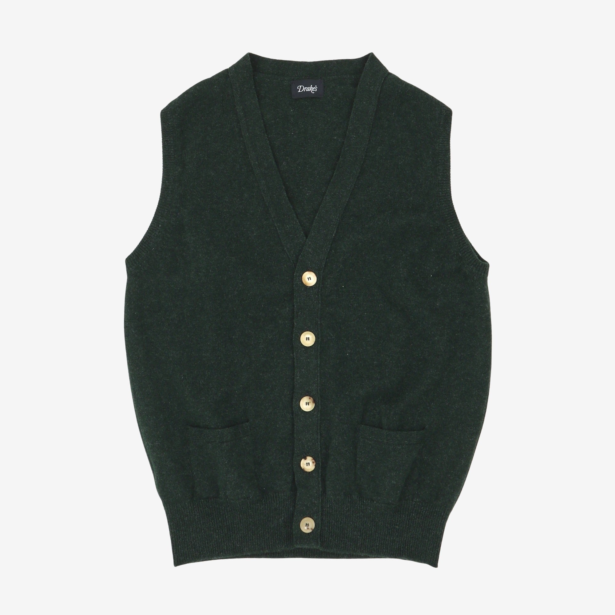 Lambswool Sleeveless Cardigan