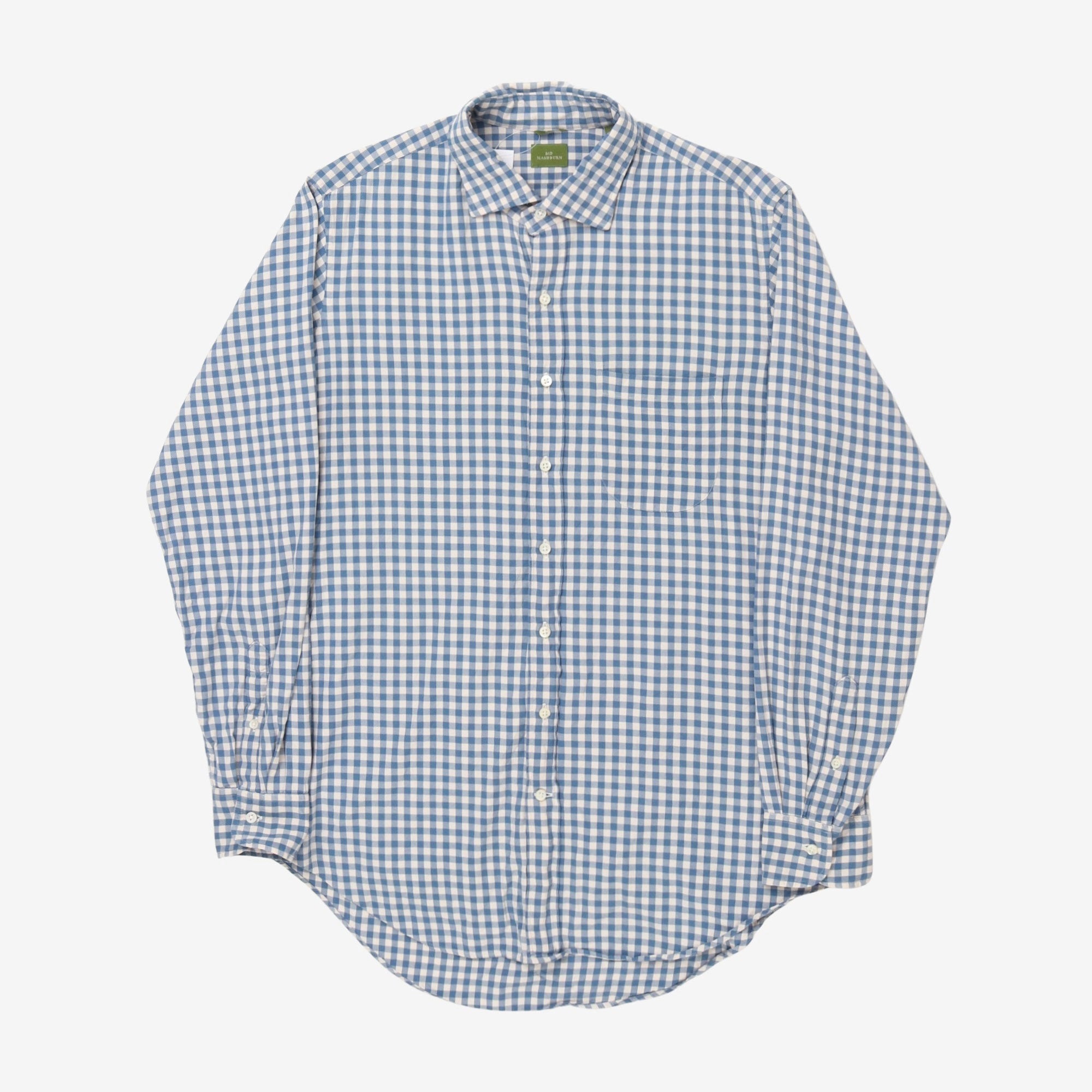 Spread Collar Gingham Shirt