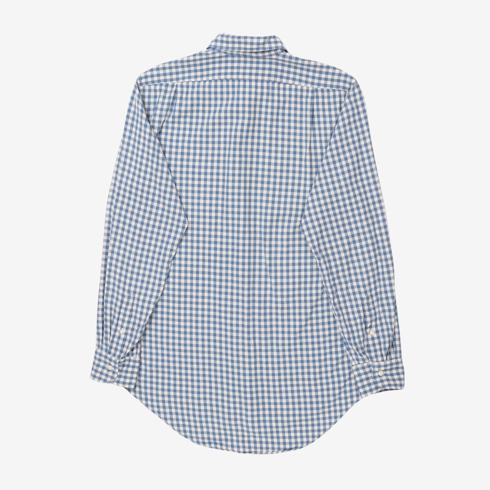 Spread Collar Gingham Shirt