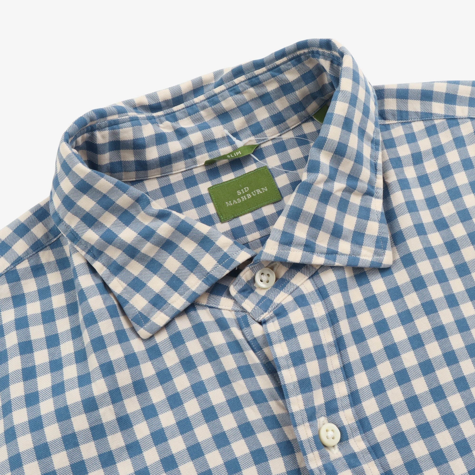 Spread Collar Gingham Shirt