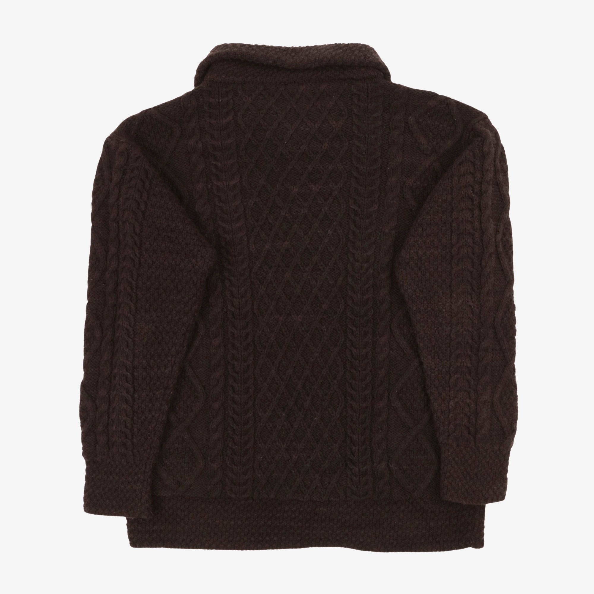Wool Cable Knit Cardigan