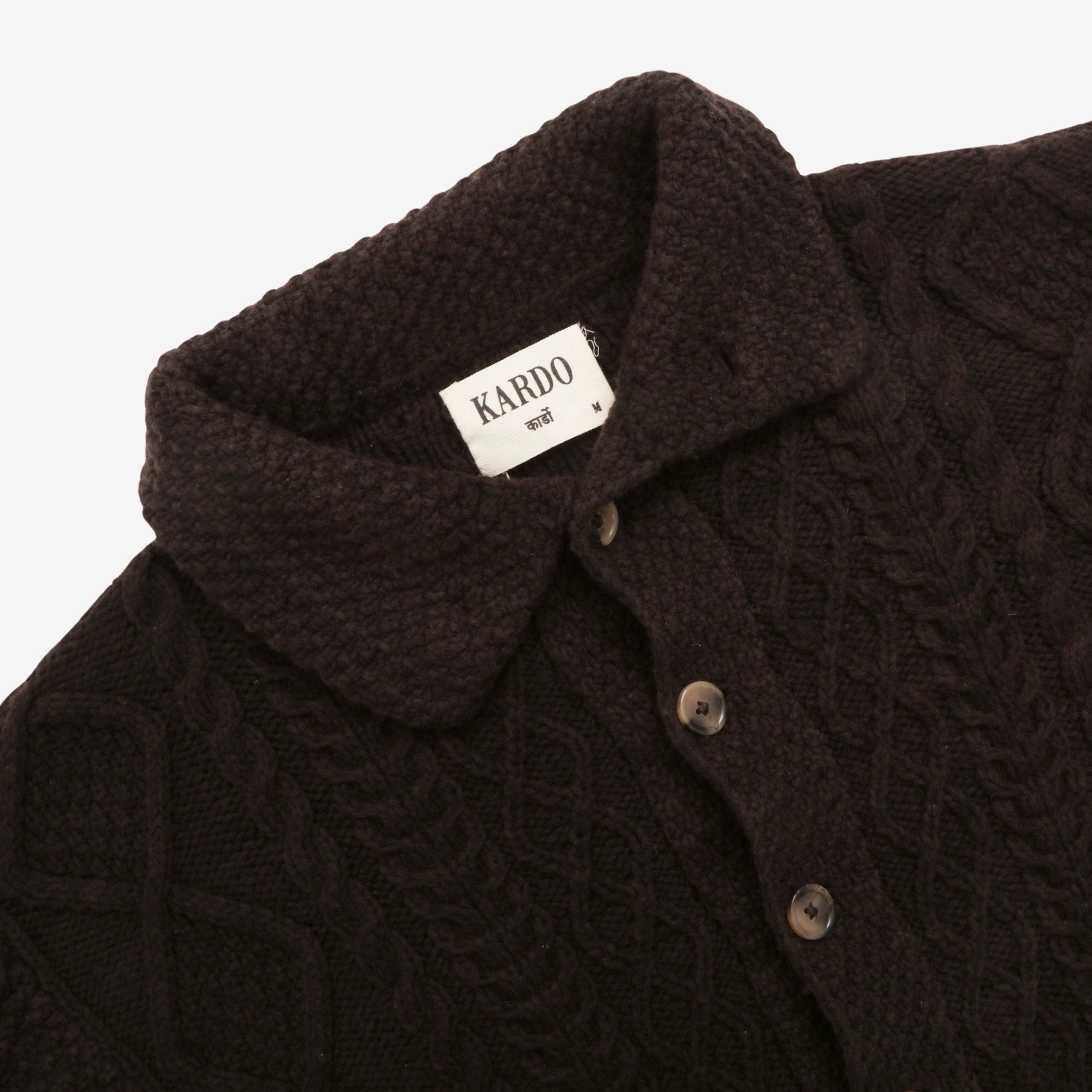 Wool Cable Knit Cardigan