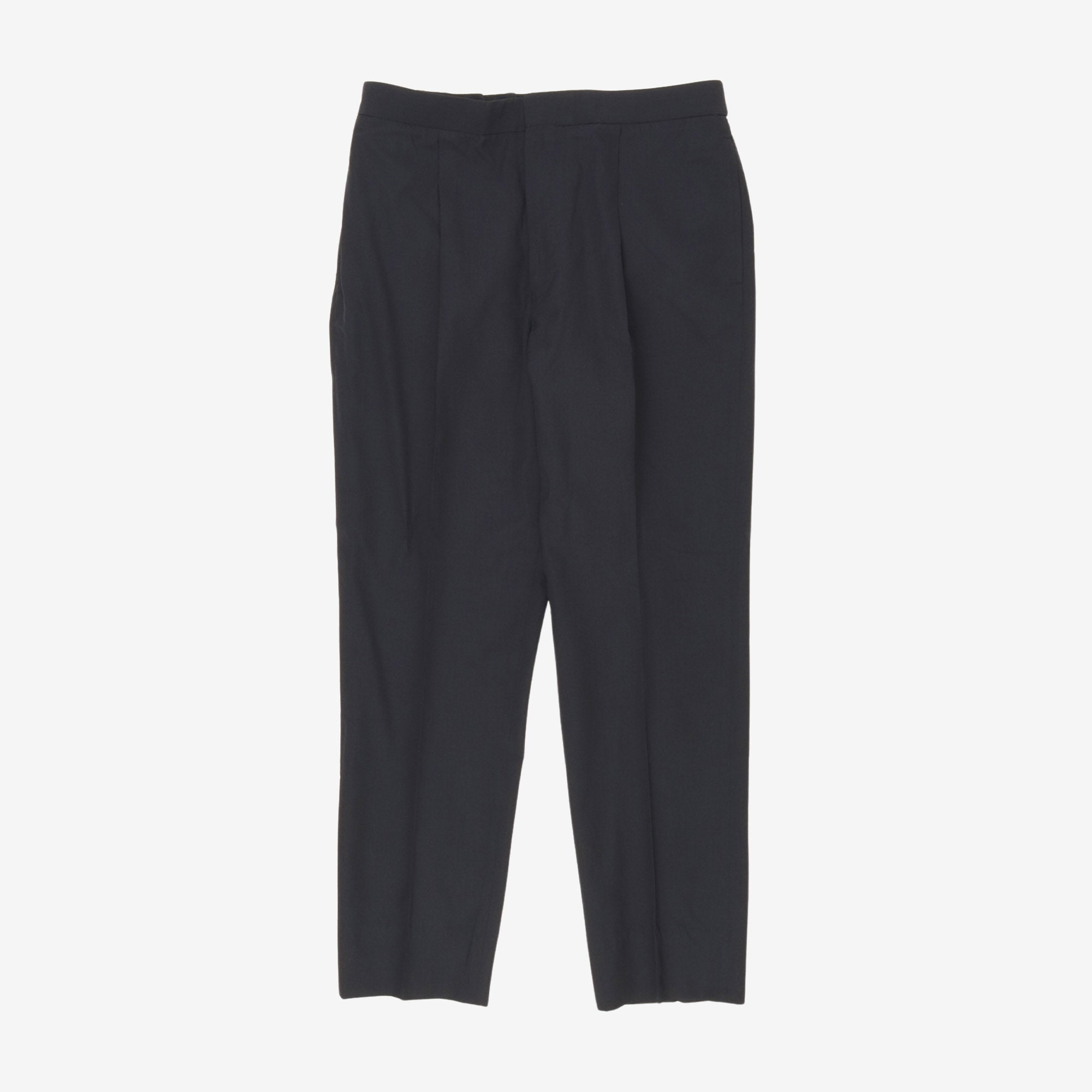Wool Silk Pleated Easy Pants (36W X 29.5L)