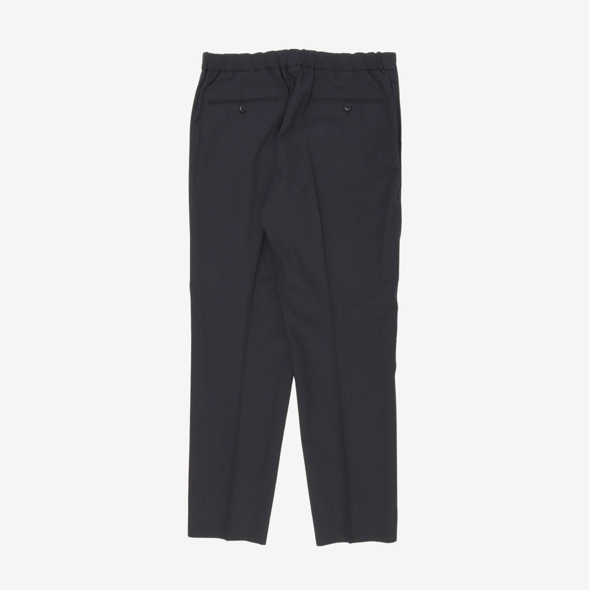 Wool Silk Pleated Easy Pants (36W X 29.5L)