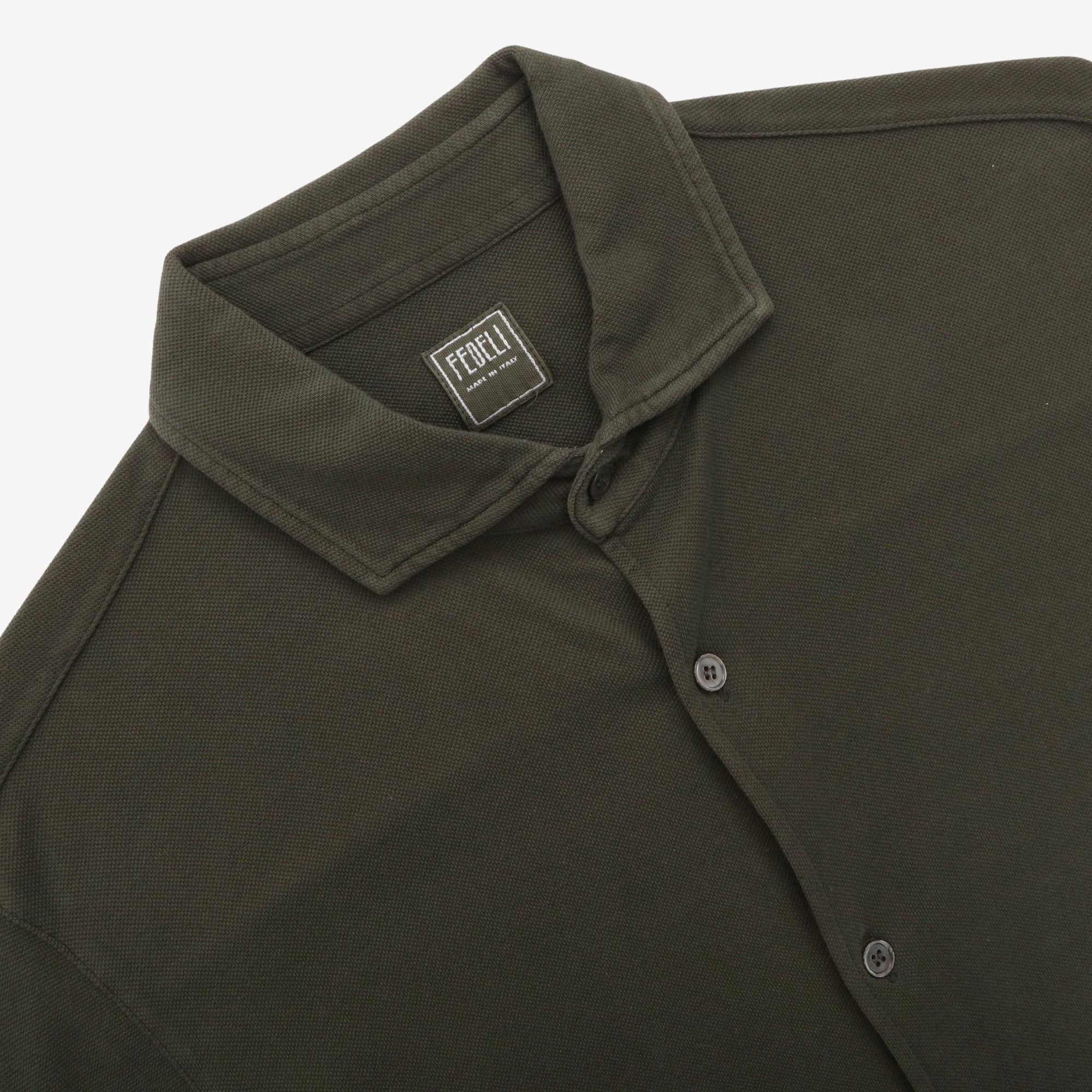 Open Collar Pique Shirt