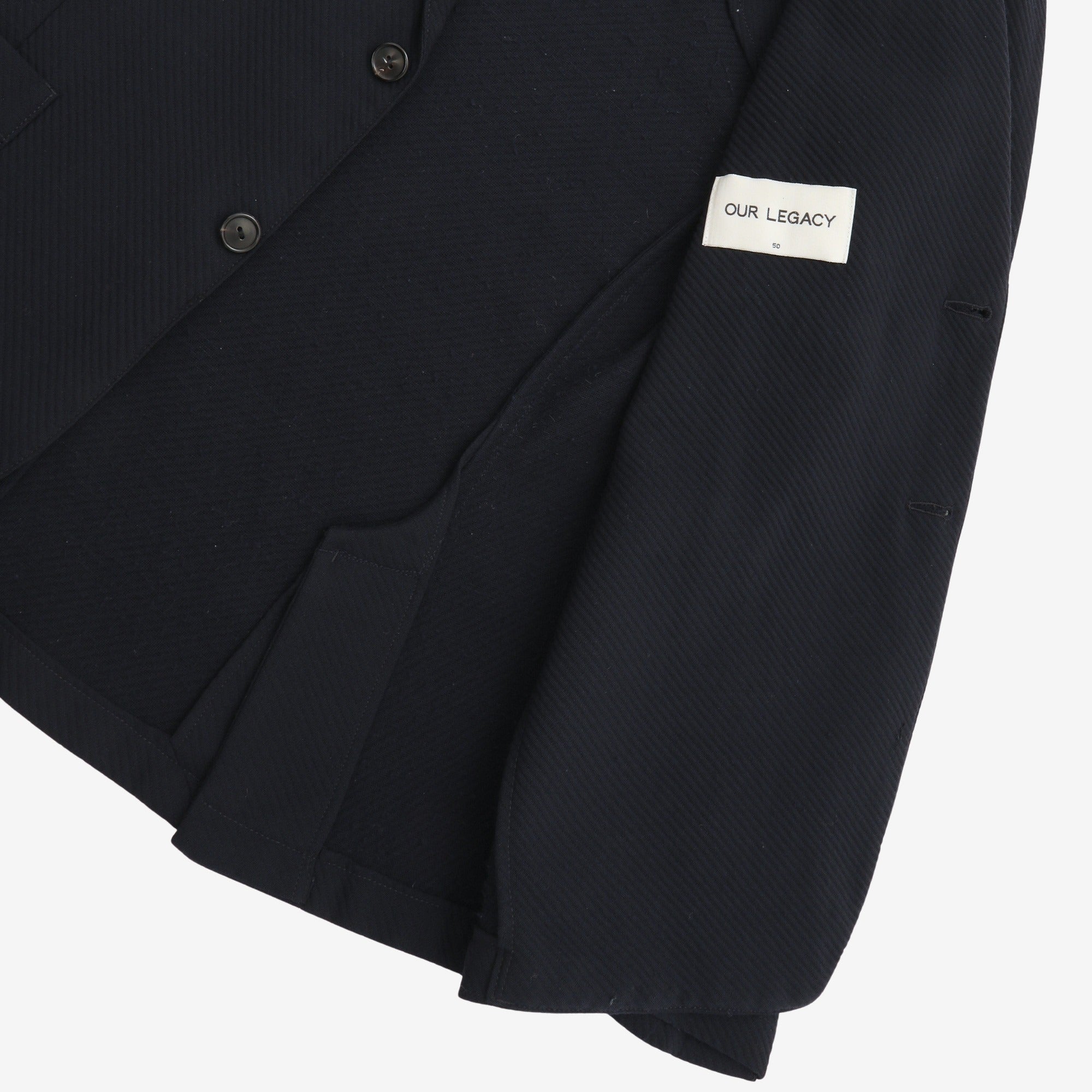 SFT Navy Wool Twill Blazer