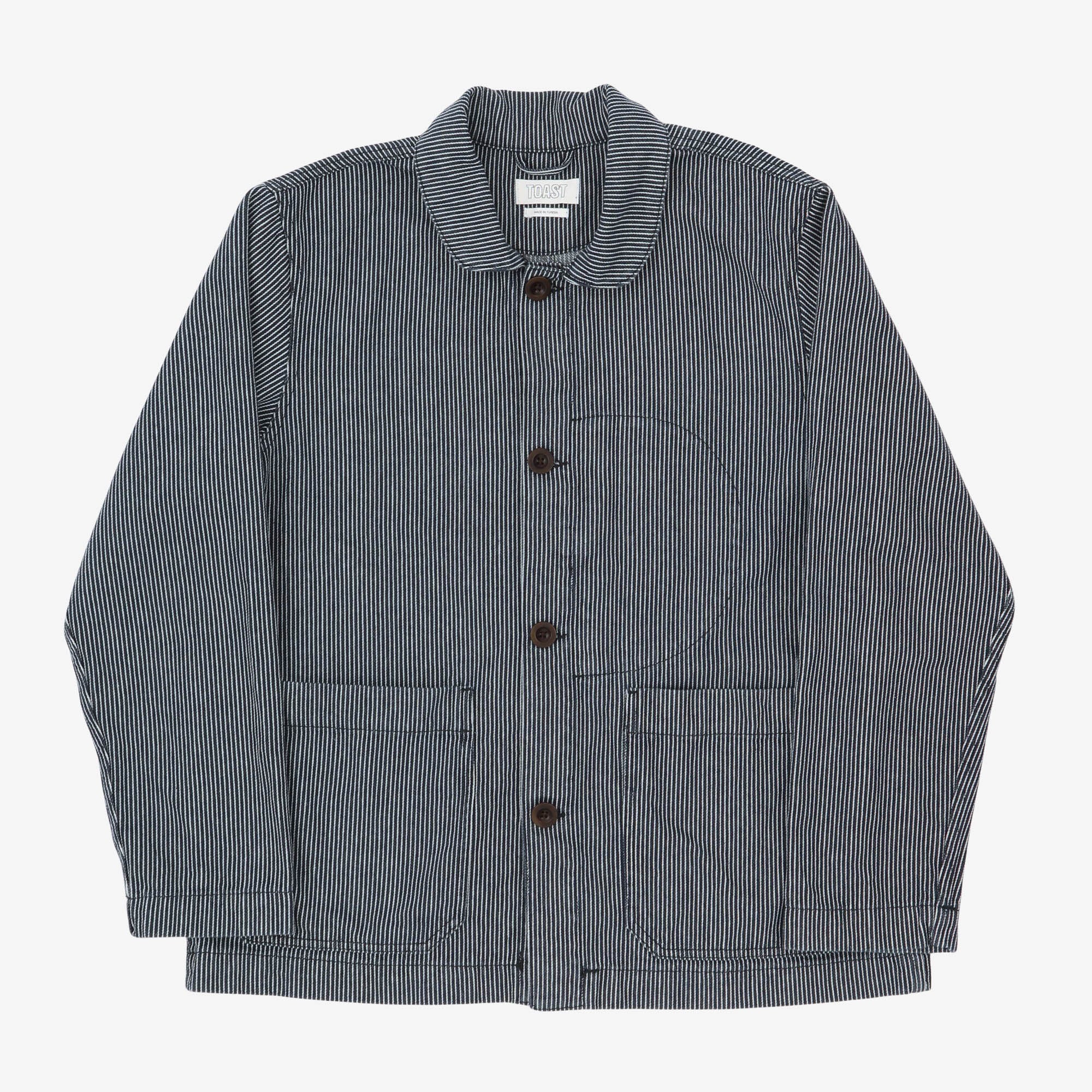 Hickory Stripe Denim Chore Coat